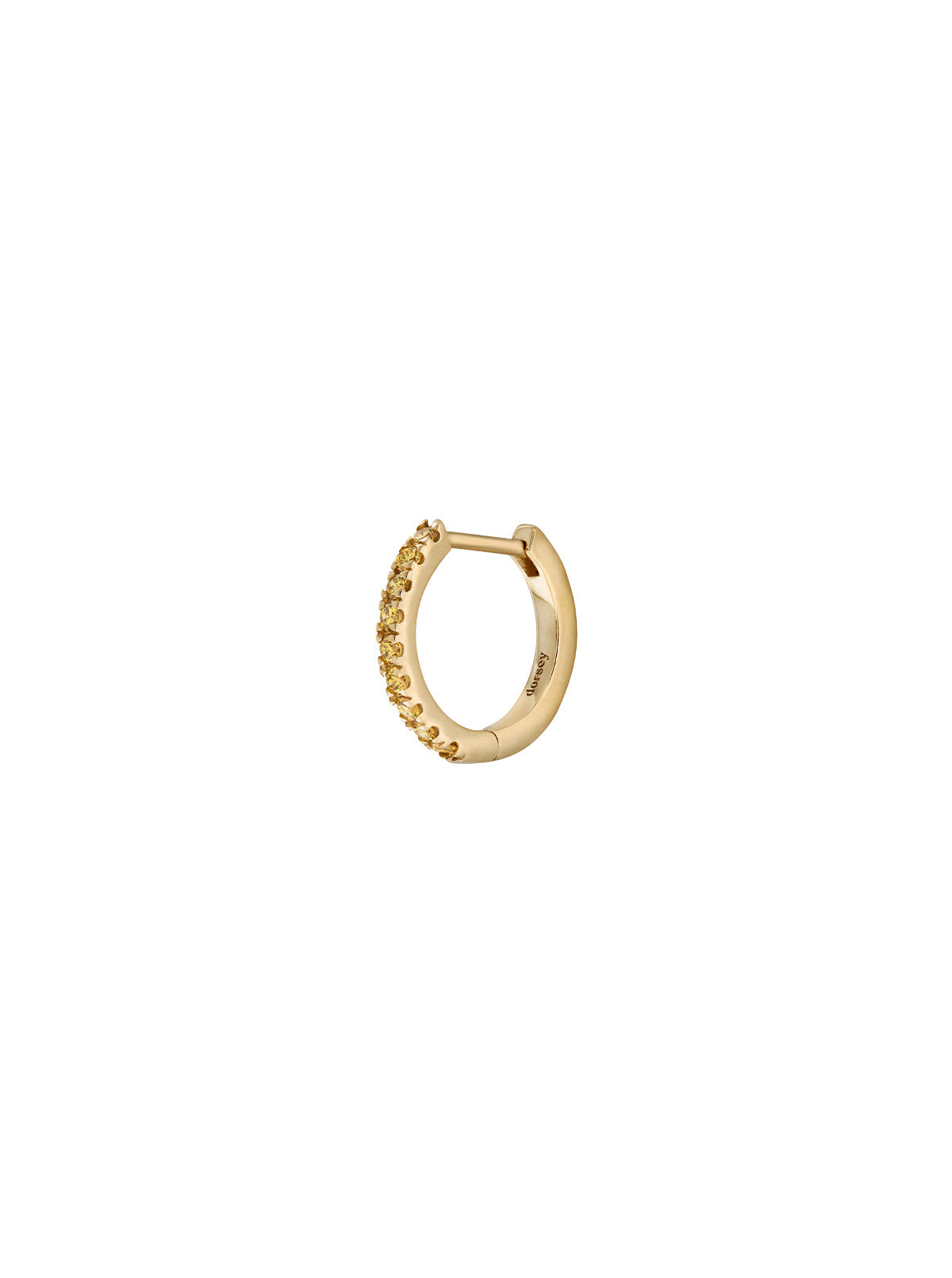 14K PAVÉ HUGGIE EARRING IN LAB YELLOW DIAMOND