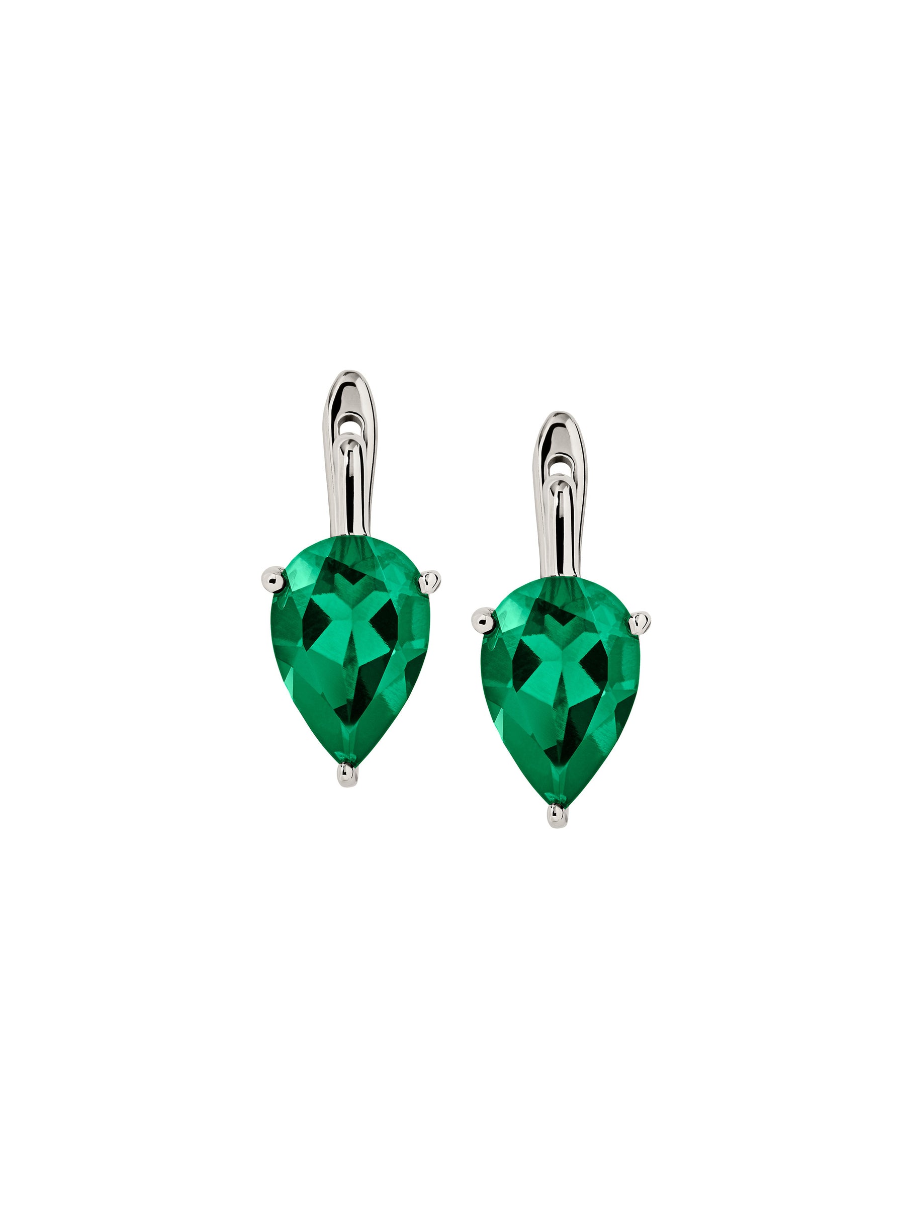 PORTER PEAR-CUT EARRINGS IN LAB EMERALD
