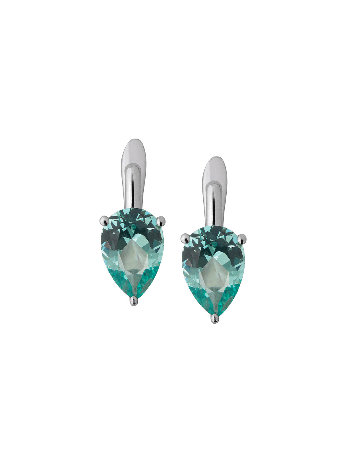 PORTER PEAR-CUT EARRINGS IN NANO AZURE GREEN