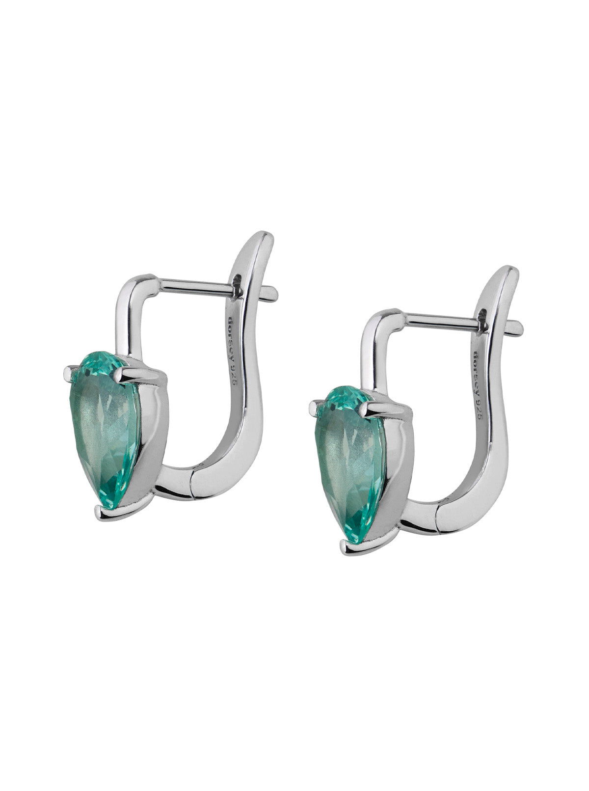PORTER PEAR-CUT EARRINGS IN NANO AZURE GREEN