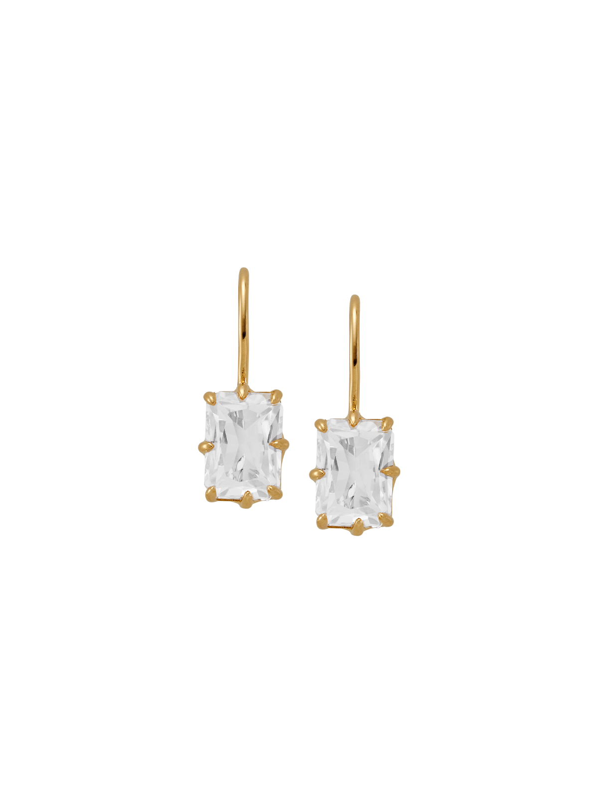 EMILE RADIANT-CUT EARRINGS IN LAB WHITE SAPPHIRE