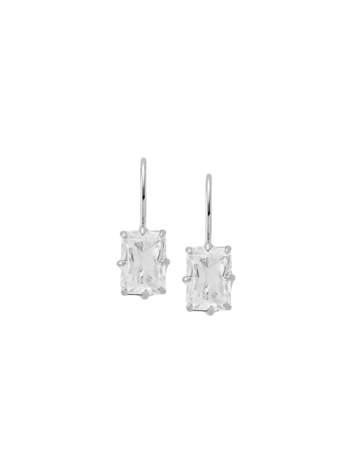 EMILE RADIANT-CUT EARRINGS IN LAB WHITE SAPPHIRE