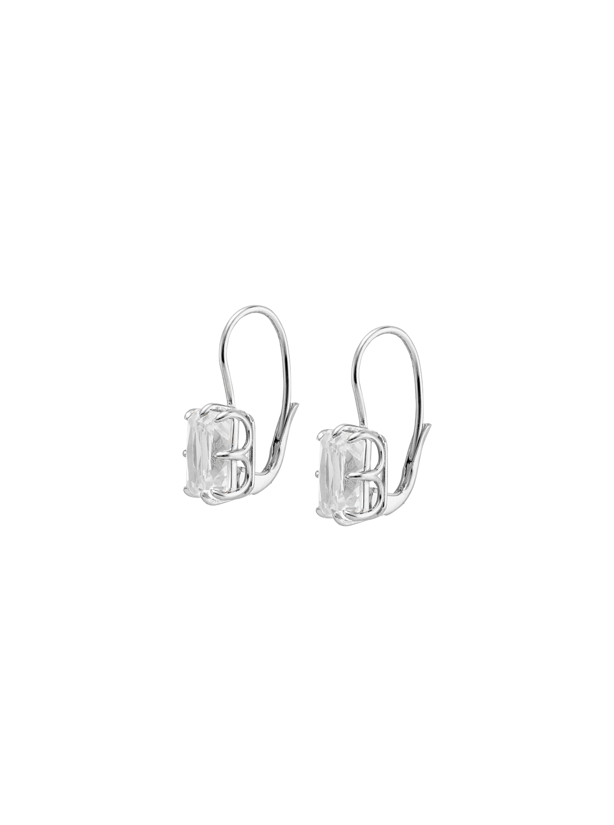 EMILE RADIANT-CUT EARRINGS IN LAB WHITE SAPPHIRE