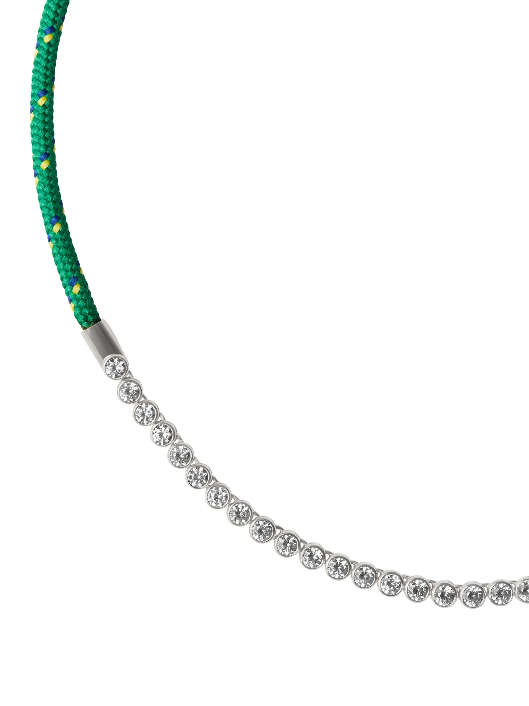 JAMES BEZEL VERT PARACORD NECKLACE, SILVER