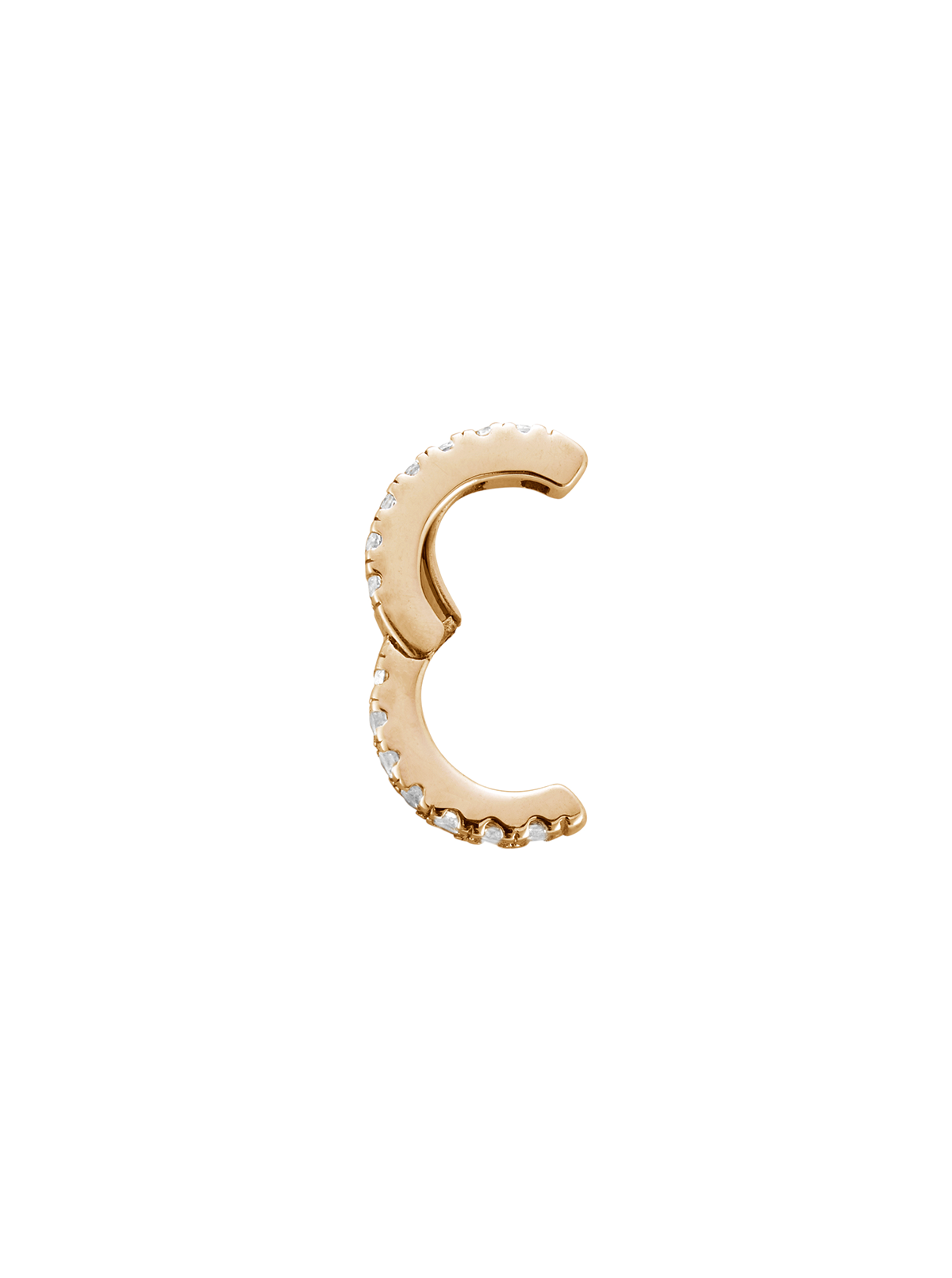 HINGED SINGLE ROW LAB WHITE SAPPHIRE EAR CUFF, GOLD