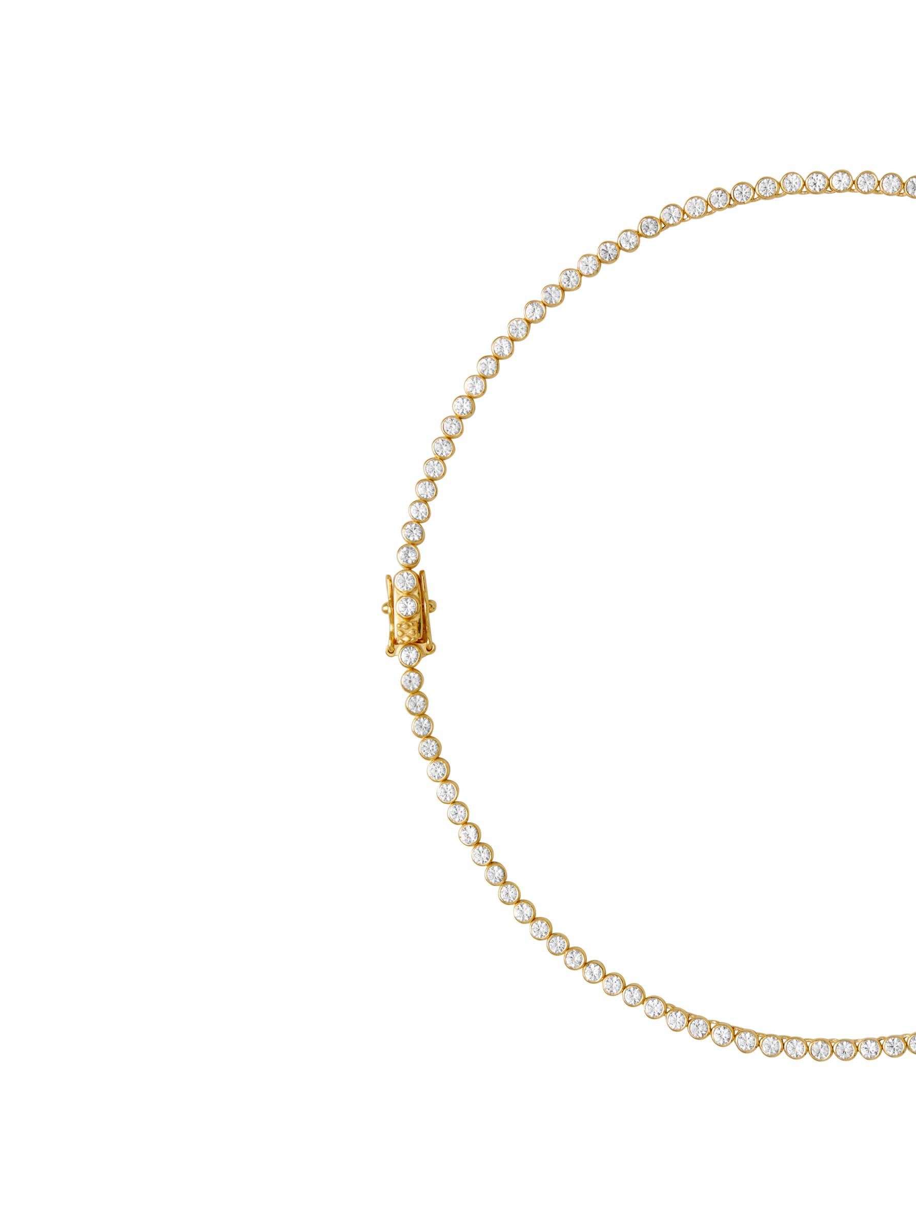 JAMES GRADUATED BEZEL RIVIÈRE NECKLACE IN LAB WHITE SAPPHIRE