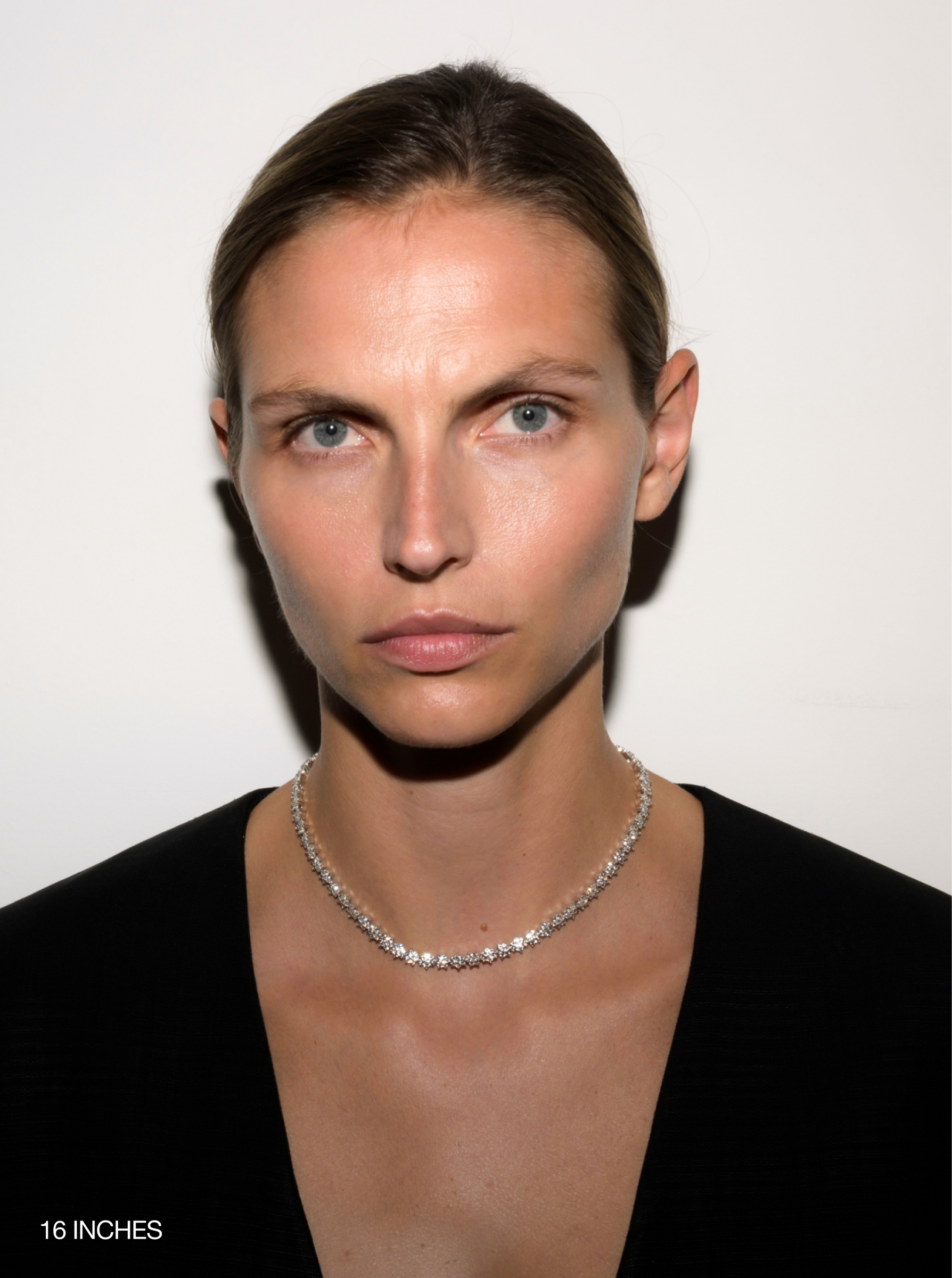 PETITE MARGUERITE RIVIÈRE NECKLACE IN LAB WHITE SAPPHIRE
