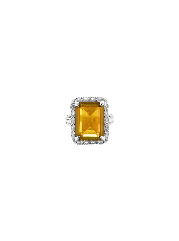 HASTINGS, LAB-GROWN YELLOW SAPPHIRE RING, SILVER