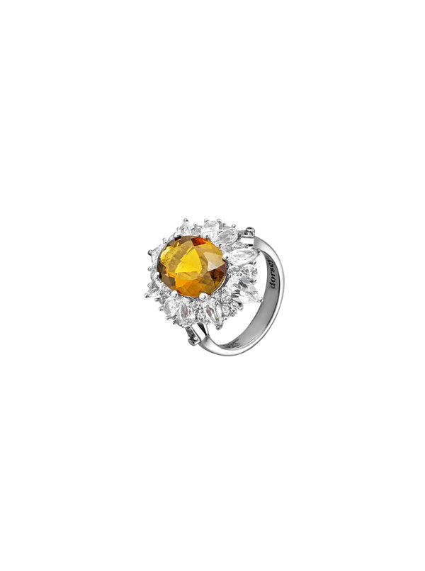 HOUGHTON, LAB-GROWN YELLOW SAPPHIRE RING, SILVER