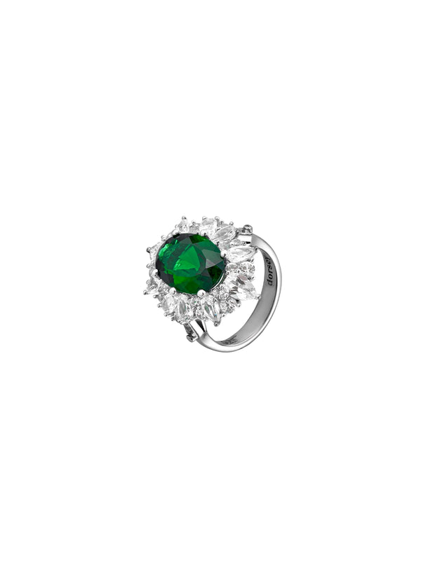 HOUGHTON, LAB-GROWN EMERALD RING, SILVER