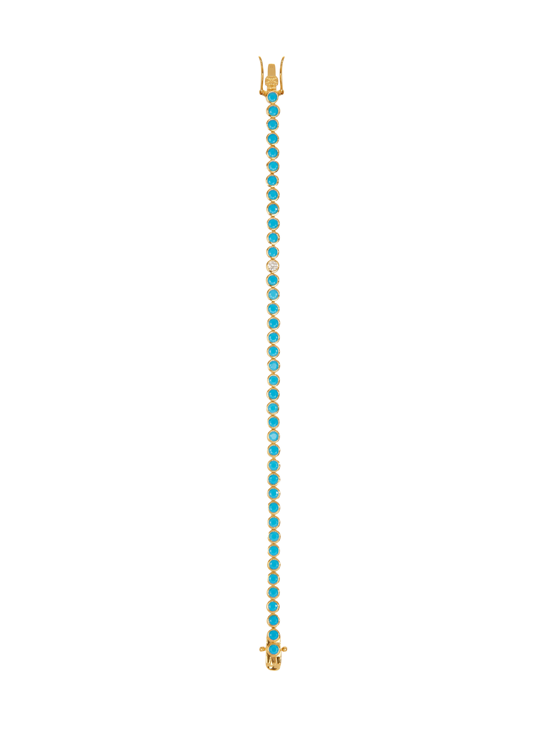 JAMES BEZEL RIVIÈRE BRACELET IN NANO TURQUOISE AND LAB DIAMOND