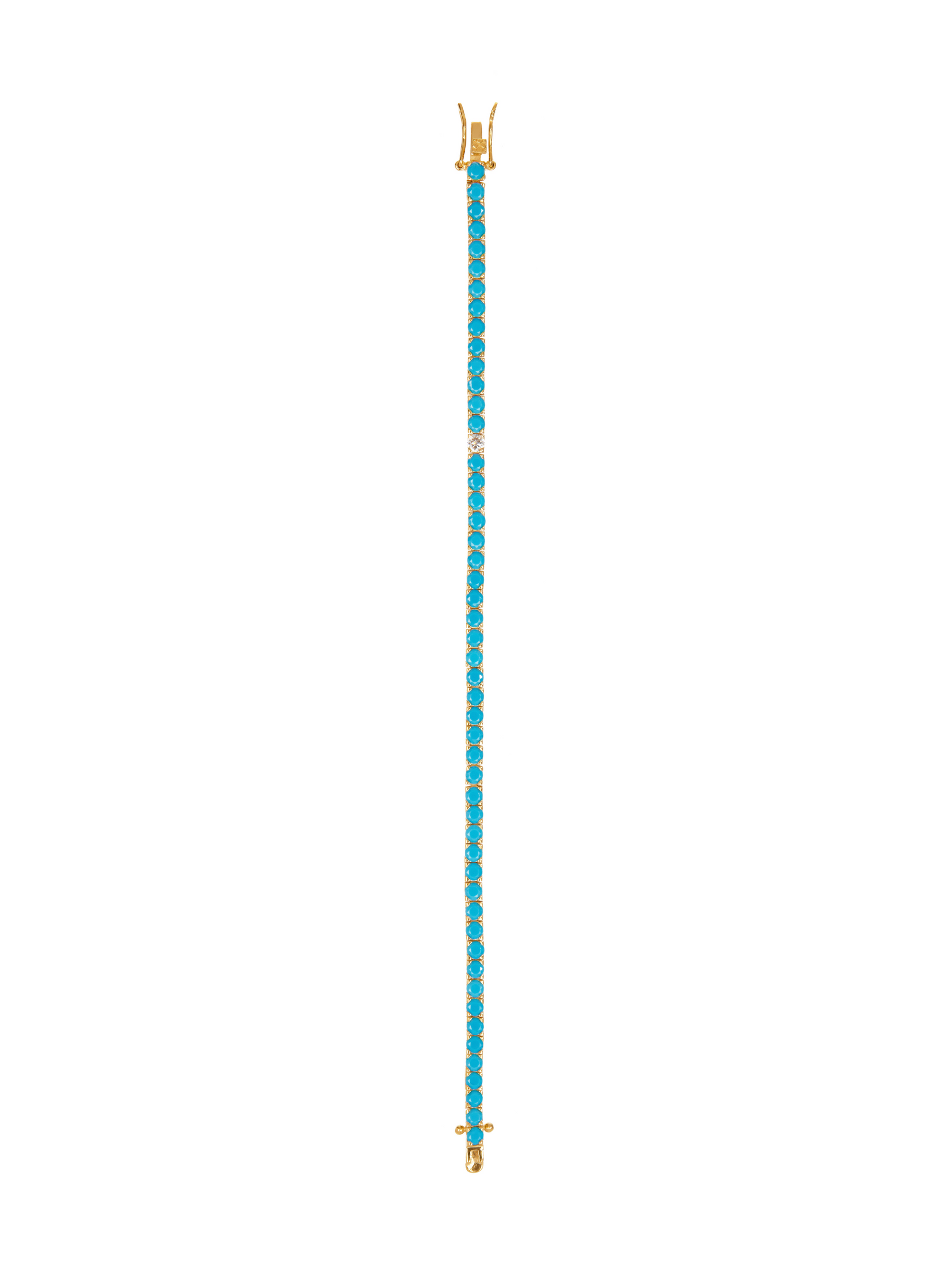 KATE RIVIÈRE BRACELET IN 3MM NANO TURQUOISE AND LAB DIAMOND