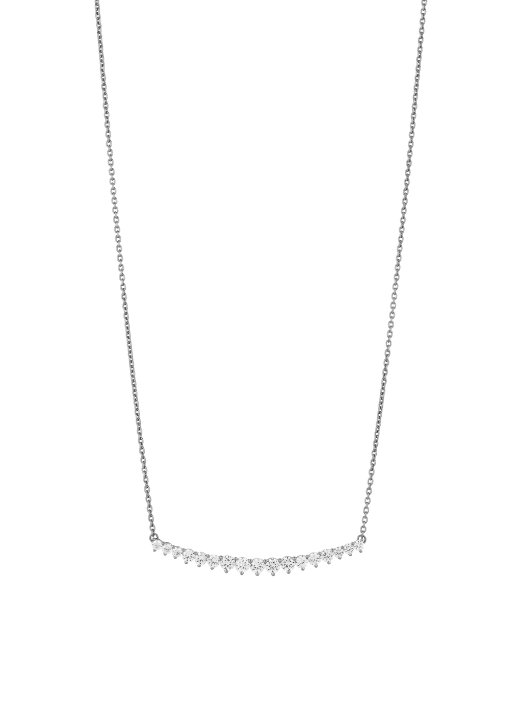 LARGE CURVE NECKLACE IN LAB WHITE SAPPHIRE, STERLING SILVER – Dorsey