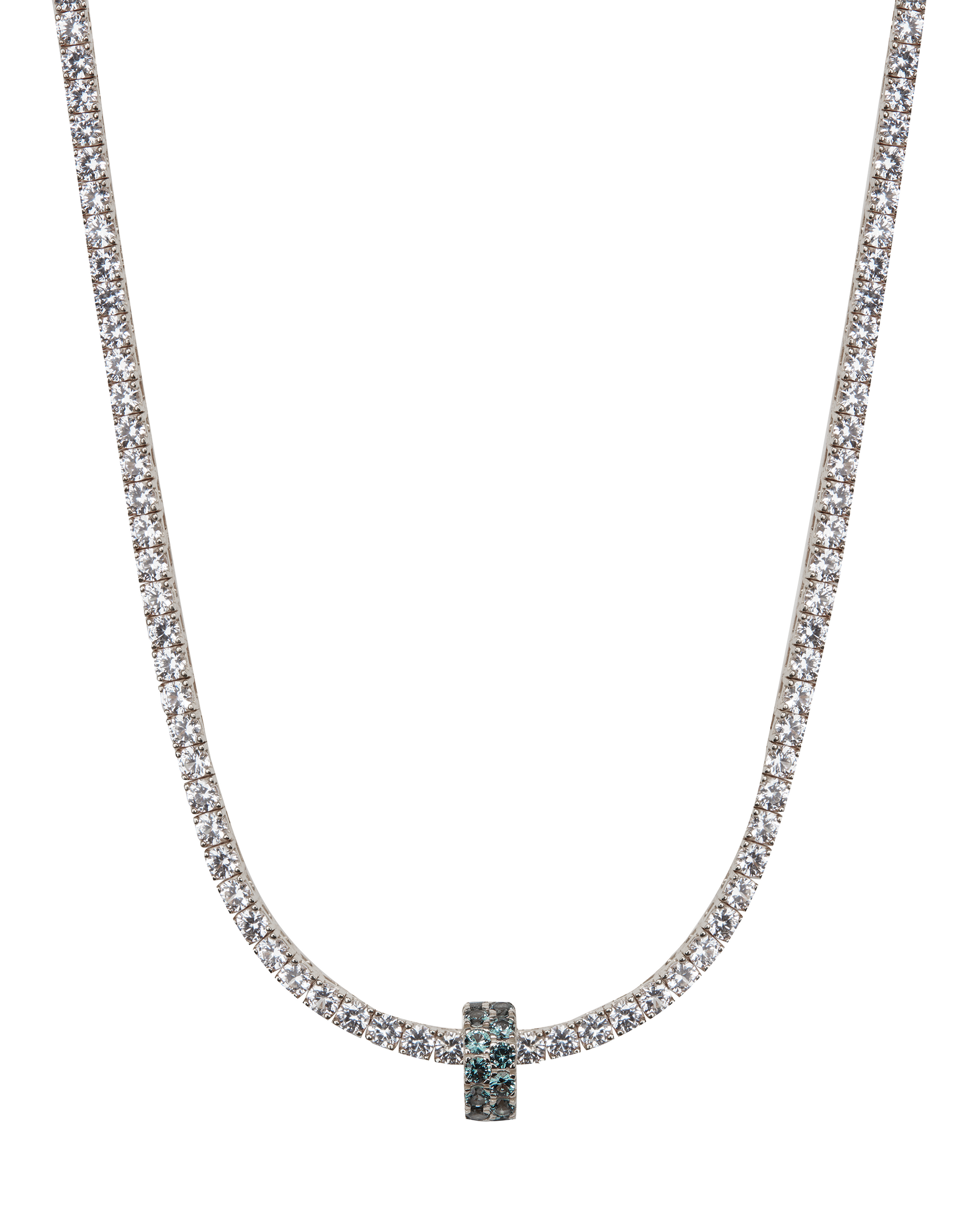 TWO-ROW RIVIÈRE PENDANT IN LAB MOSS GREEN TOURMALINE