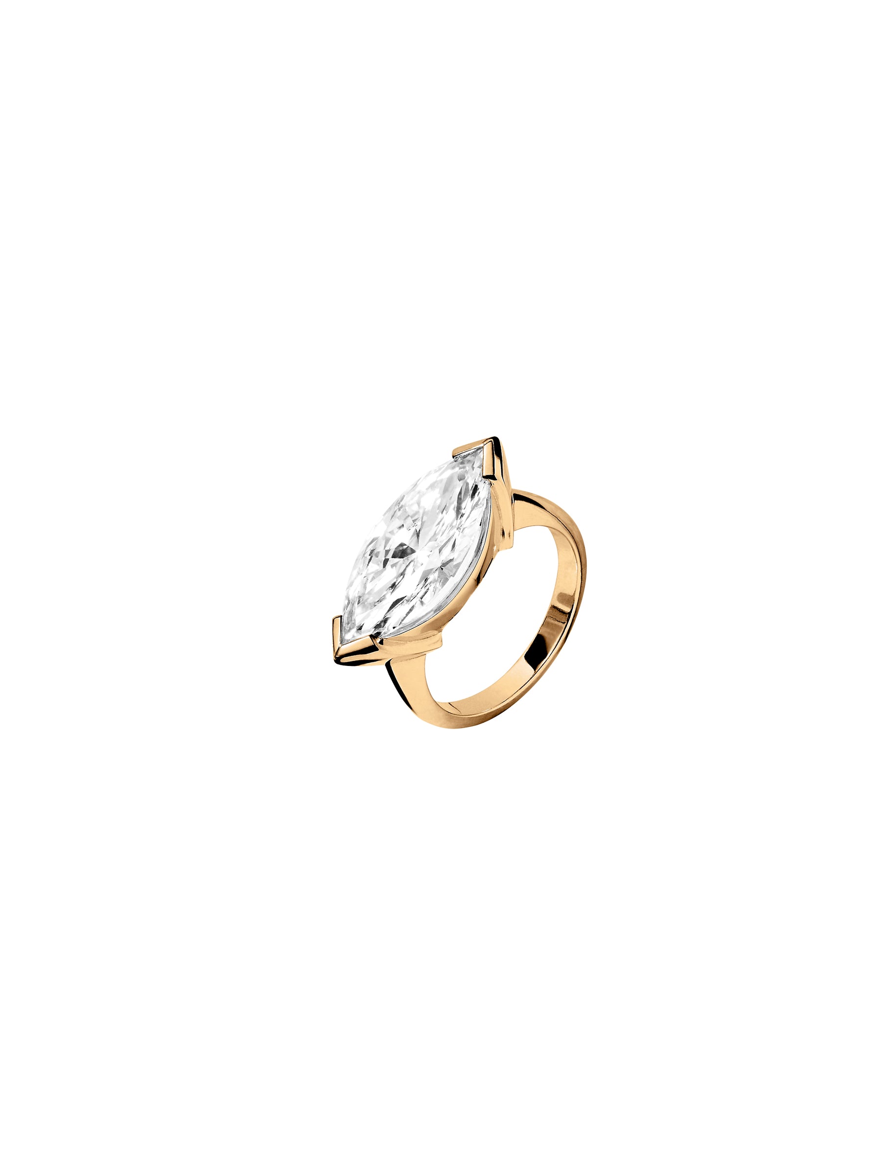 14K INÈS MARQUISE-CUT RING IN LAB DIAMOND
