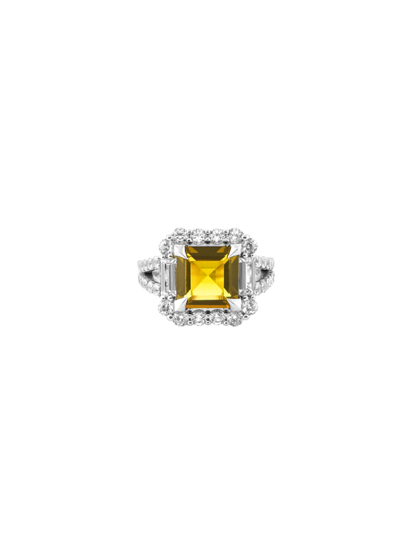 MERCER, LAB-GROWN YELLOW SAPPHIRE RING, SILVER