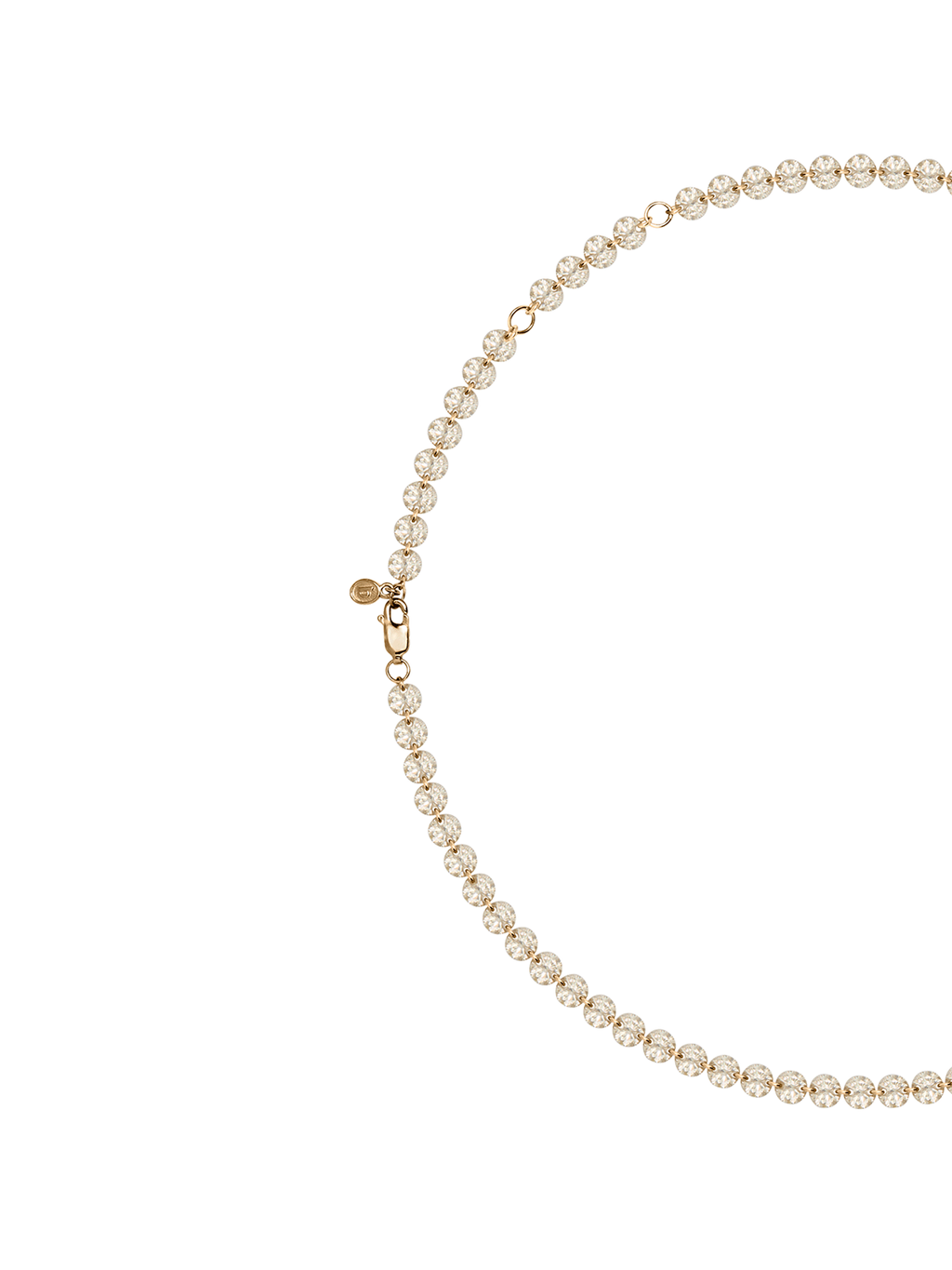 FLOATING ETERNITY NECKLACE IN 5MM HONEY MOISSANITE, 18K GOLD