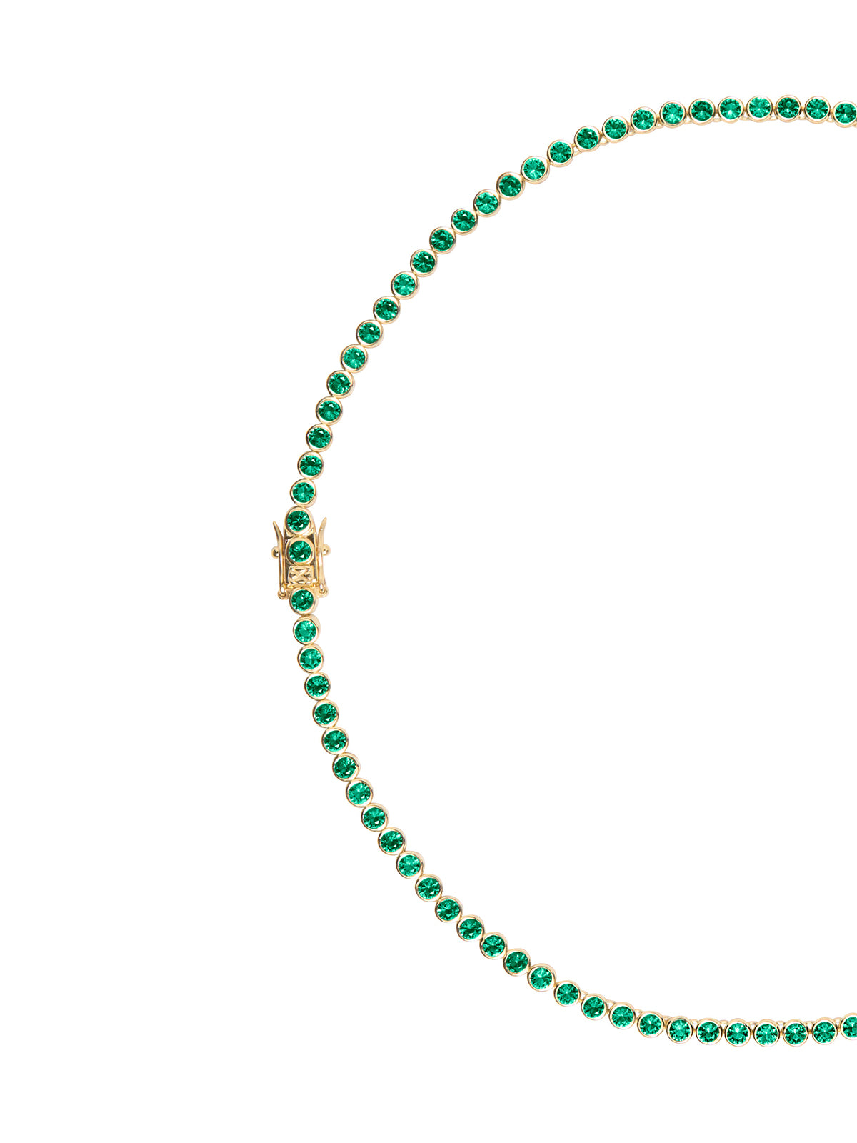 JAMES BEZEL, 3MM NANO CRYSTAL EMERALD GOLD RIVIÈRE NECKLACE
