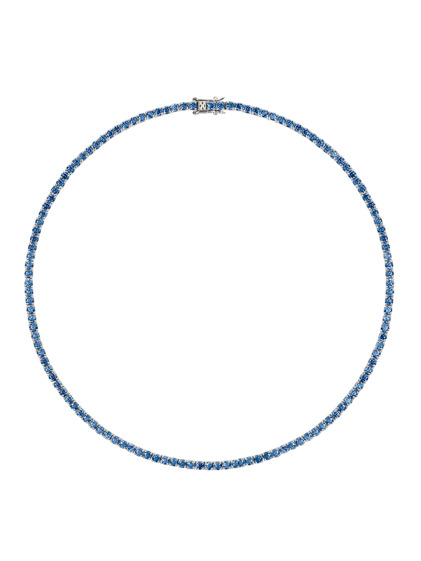 MOSS RIVIÈRE NECKLACE IN 3MM SLATE BLUE MOISSANITE