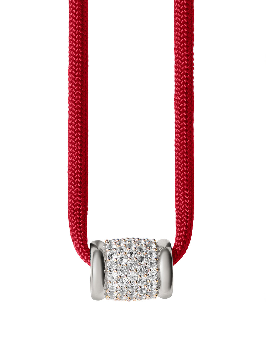 YVES ROUGE PARACORD NECKLACE IN LAB WHITE SAPPHIRE, STERLING