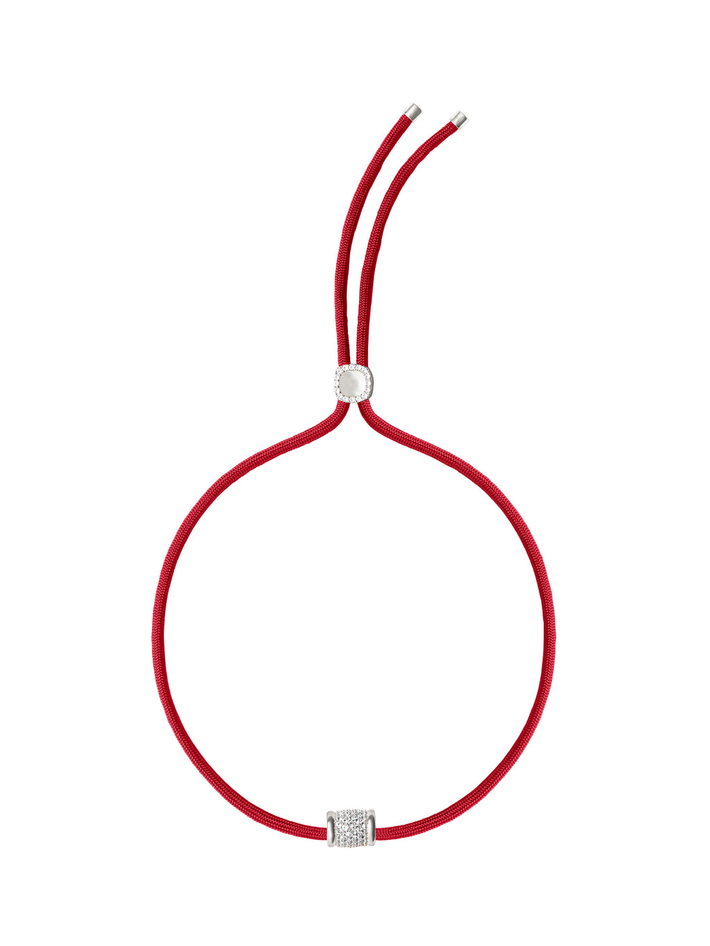 YVES LAB WHITE SAPPHIRE PARACORD NECKLACE, ROUGE AND SILVER