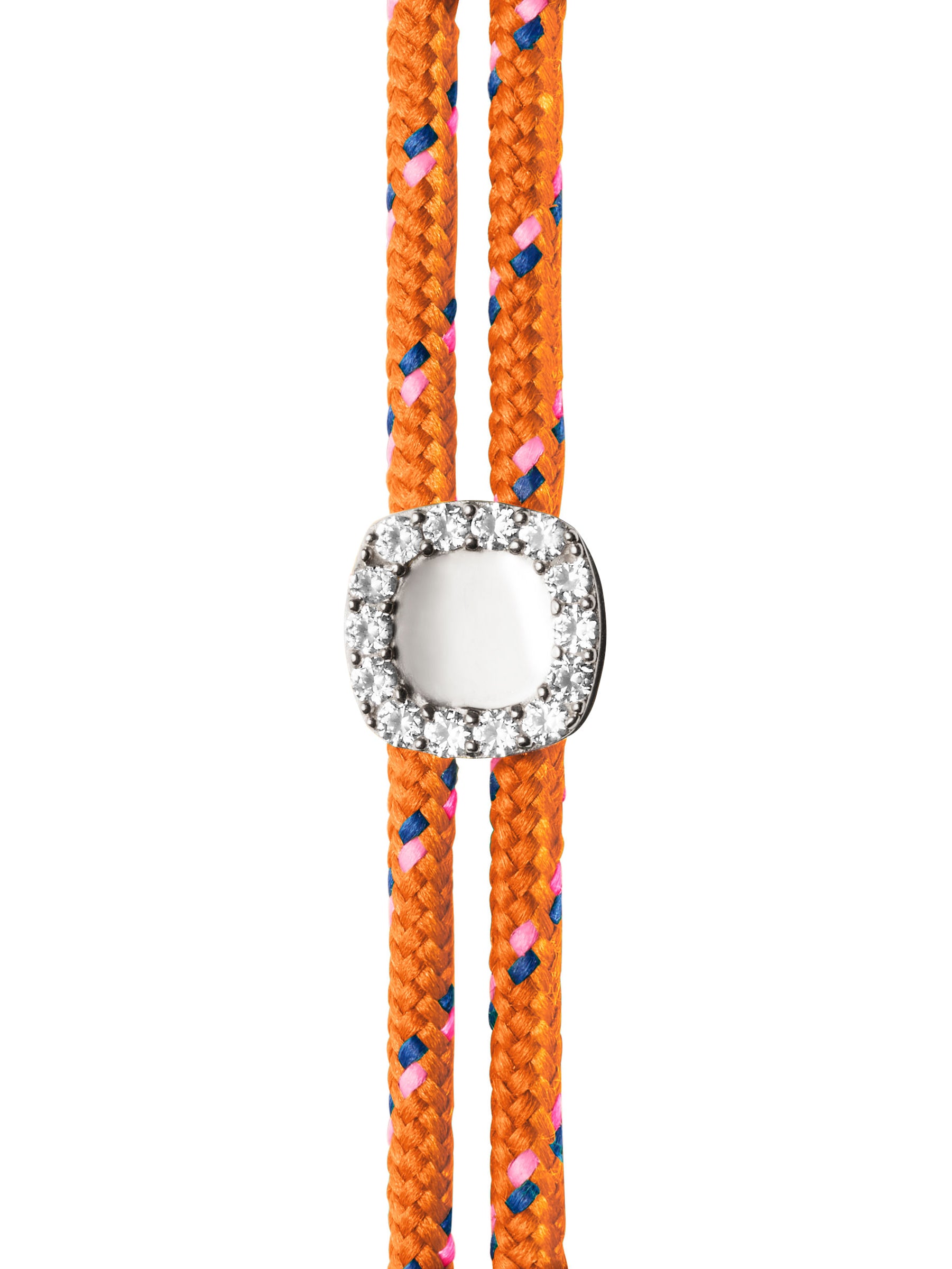 JAMES BEZEL ORANGE PARACORD BRACELET, SILVER