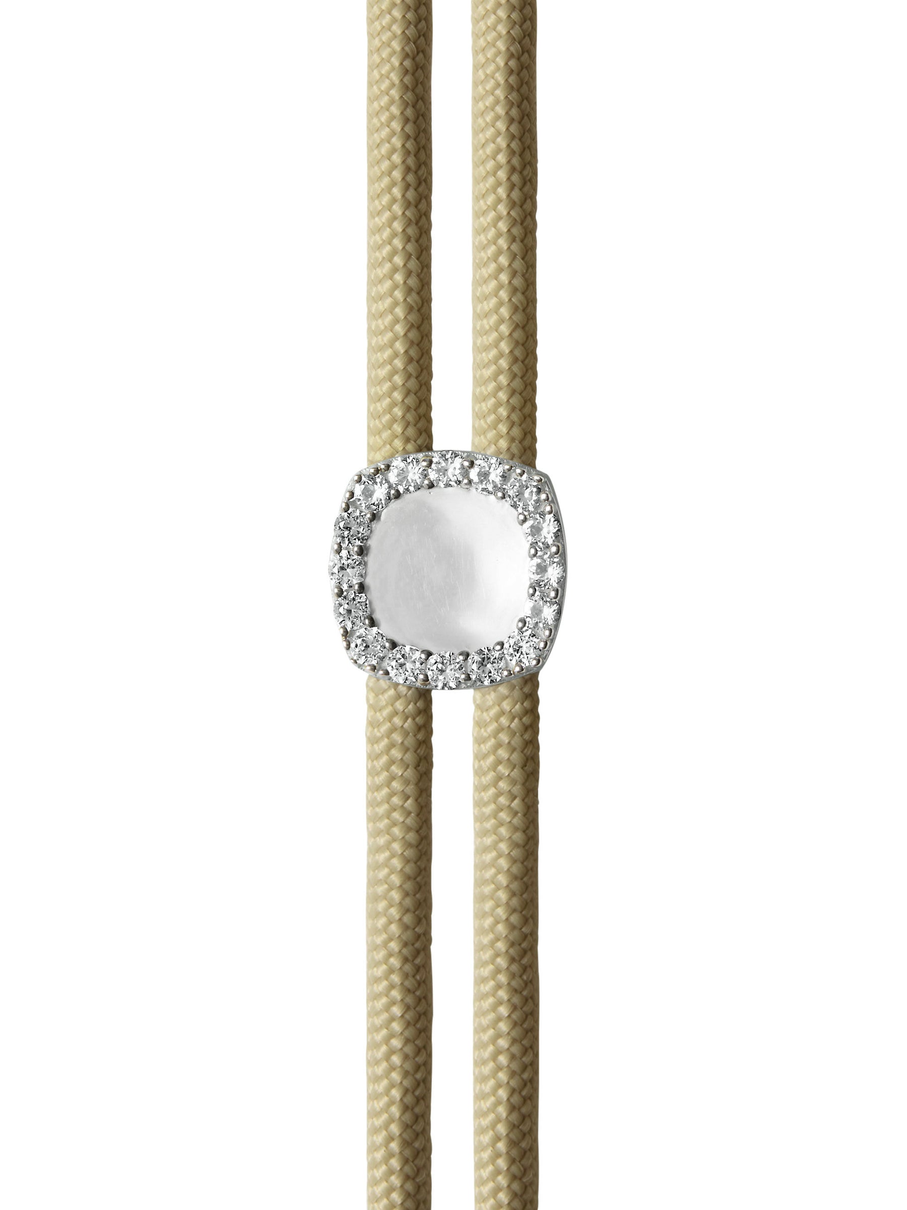 JAMES BEZEL LAB DIAMOND KHAKI PARACORD BRACELET, 14K WHITE GOLD