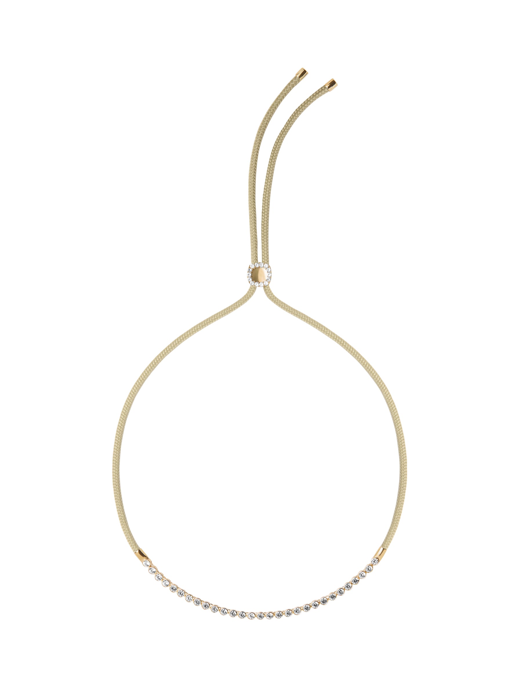 JAMES BEZEL LAB DIAMOND KHAKI PARACORD NECKLACE, 14K YELLOW GOLD