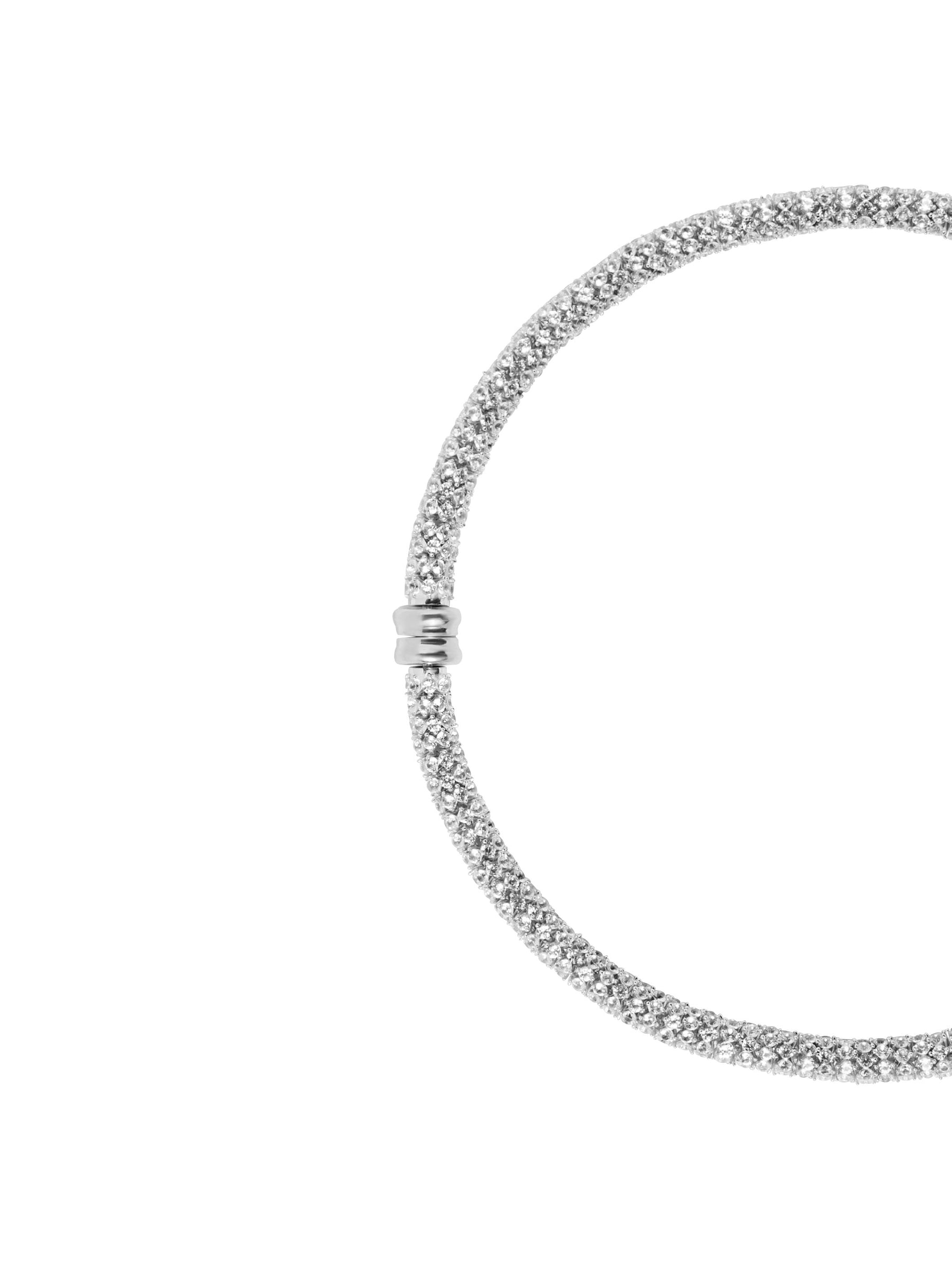 CELESTE NECKLACE, LAB WHITE SAPPHIRE, SILVER