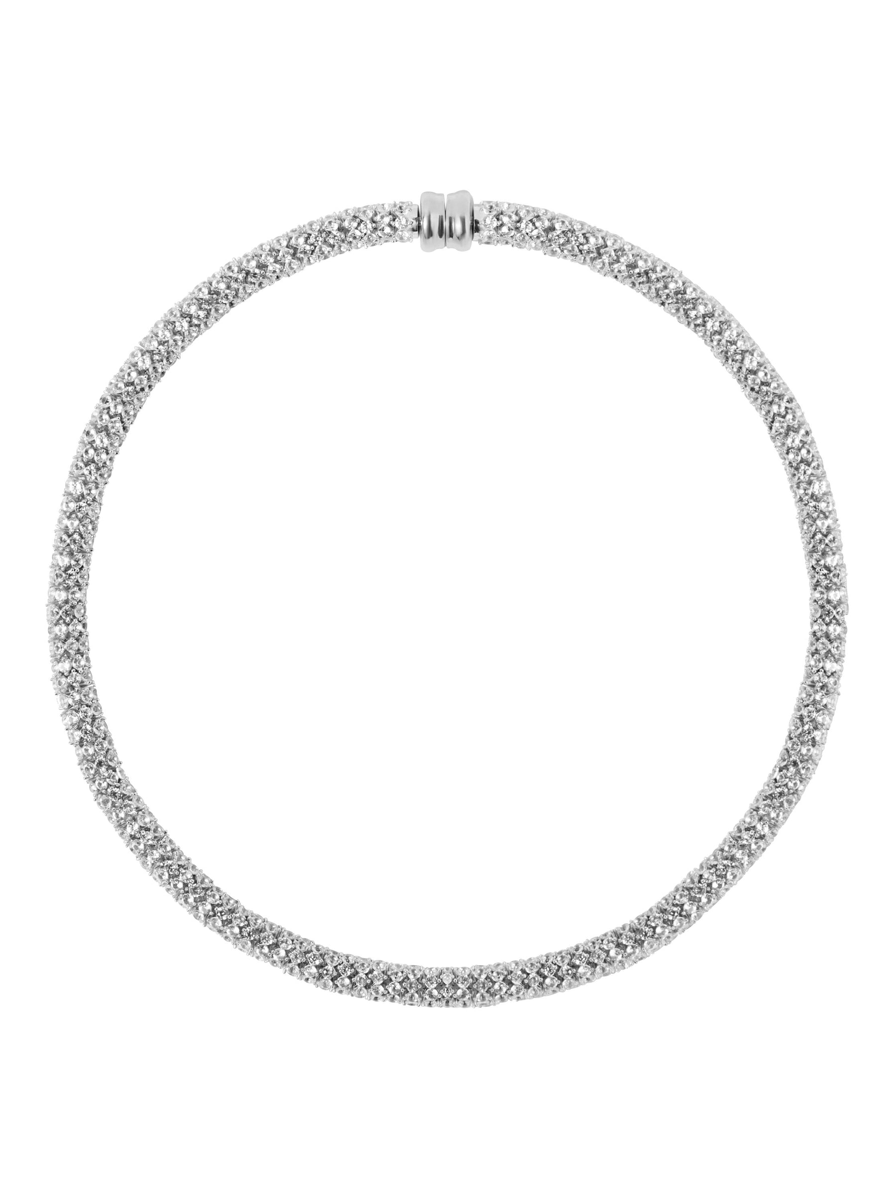 CELESTE NECKLACE, LAB WHITE SAPPHIRE, SILVER