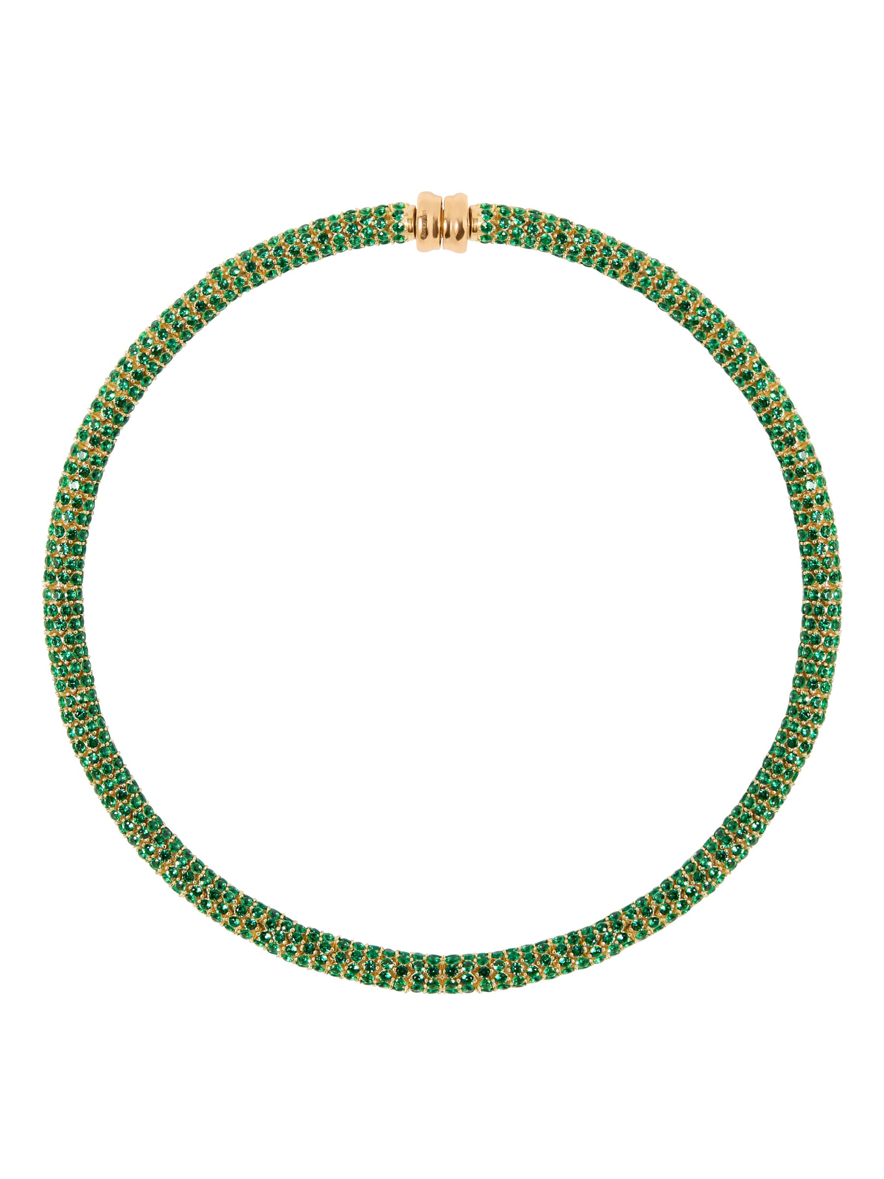 CELESTE NECKLACE, NANO EMERALD, GOLD