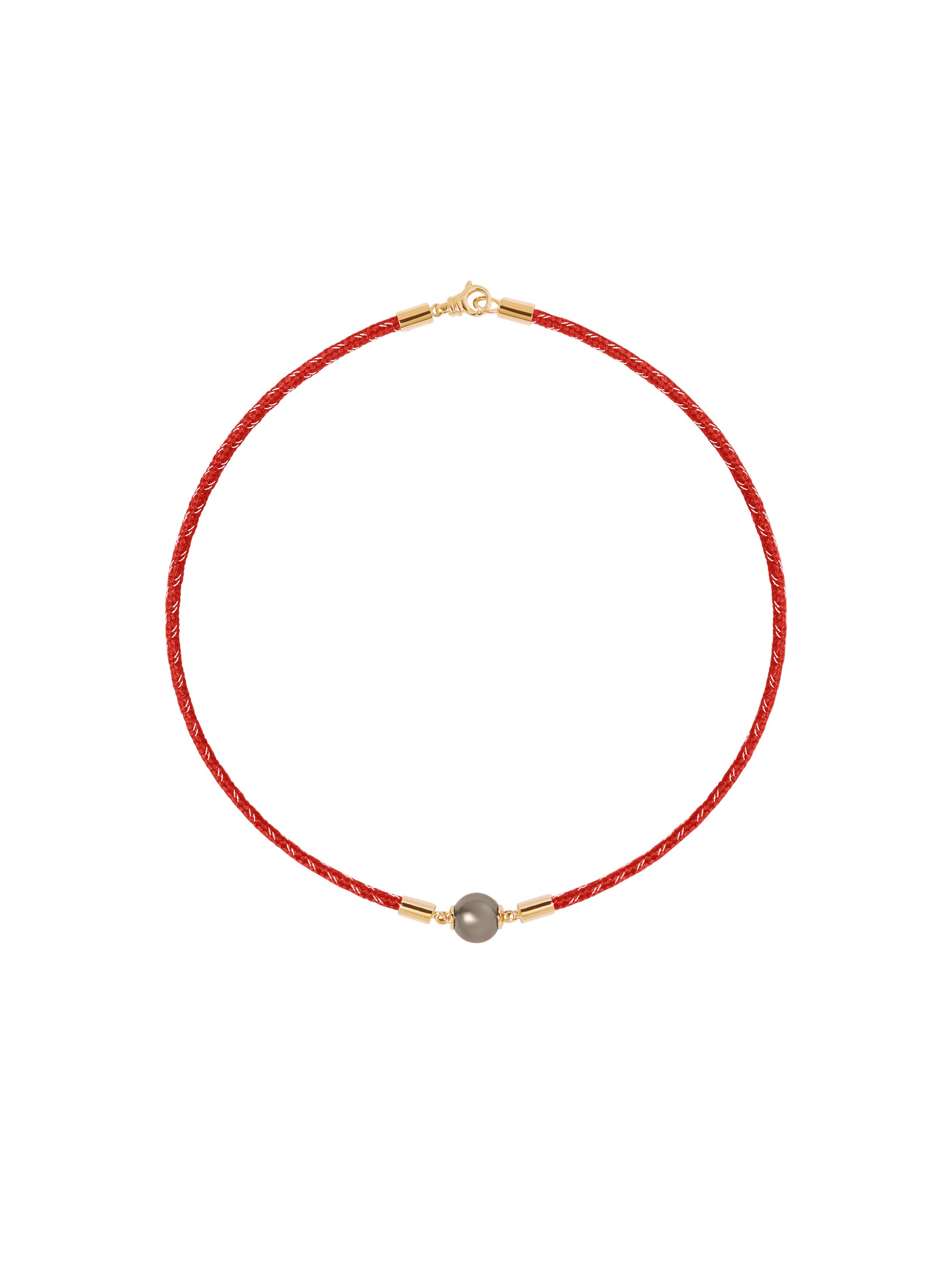 14K YELLOW GOLD SINGLE PEARL CHOKER, ROUGE
