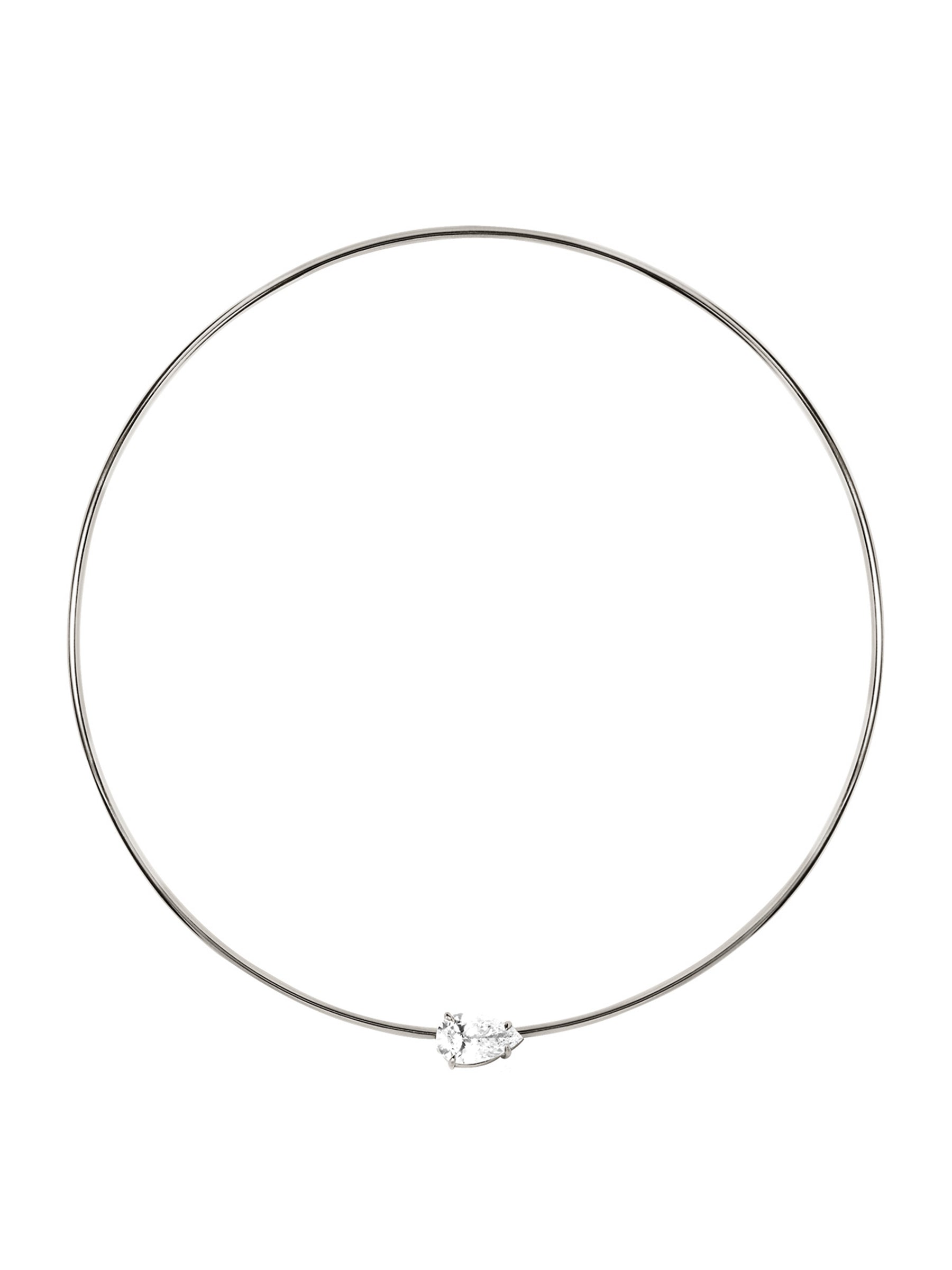 14K ROWE PEAR-CUT CHOKER IN 3 CTS LAB DIAMOND