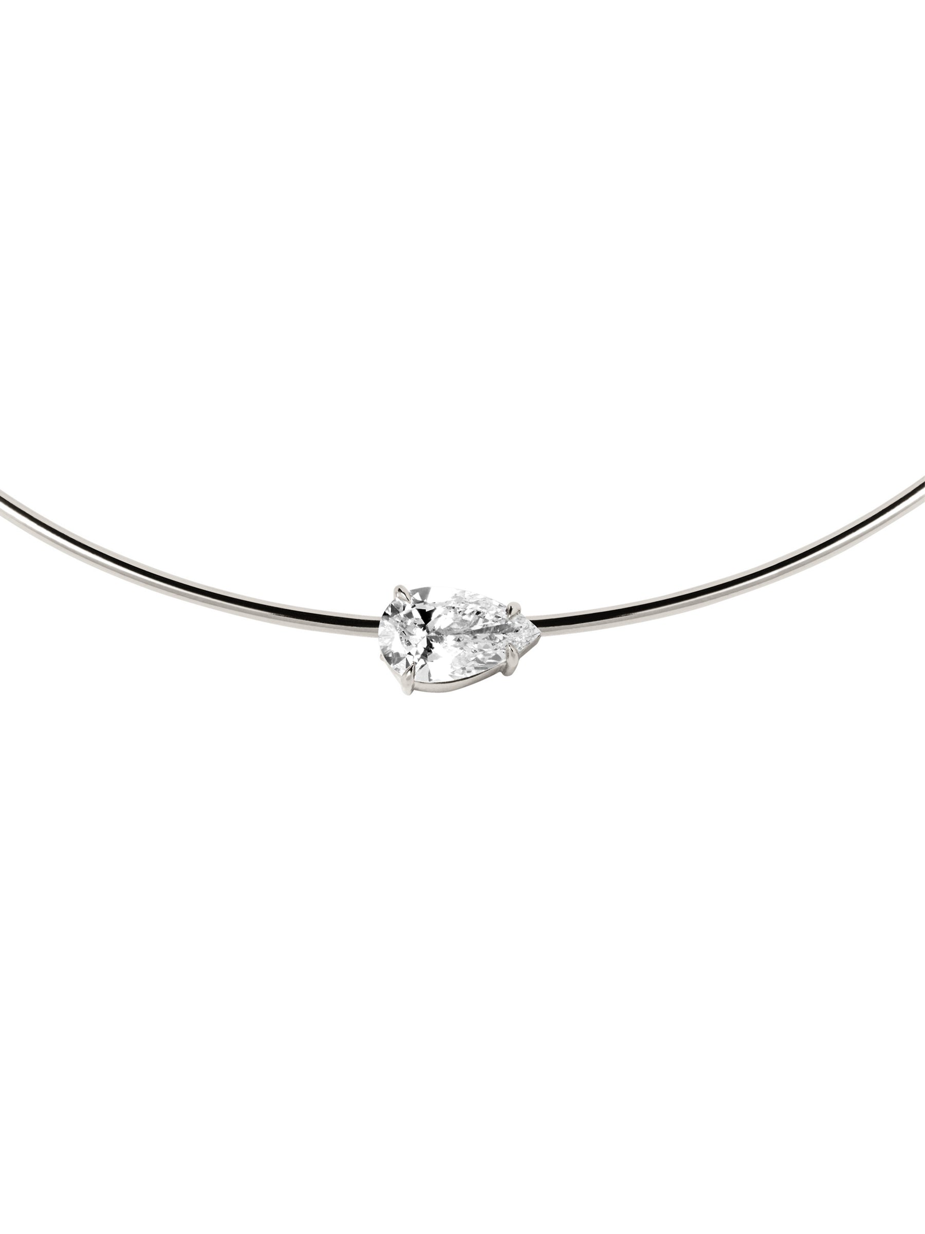 14K ROWE PEAR-CUT CHOKER IN 3 CTS LAB DIAMOND