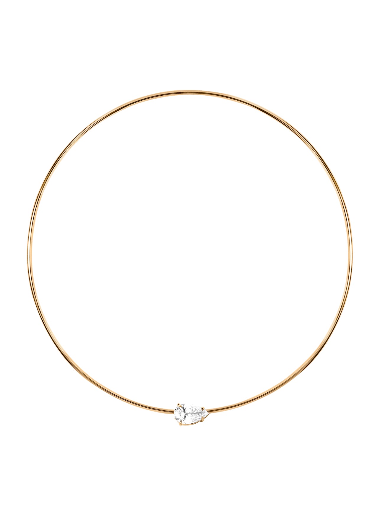 14K ROWE PEAR-CUT CHOKER IN 3 CTS LAB DIAMOND