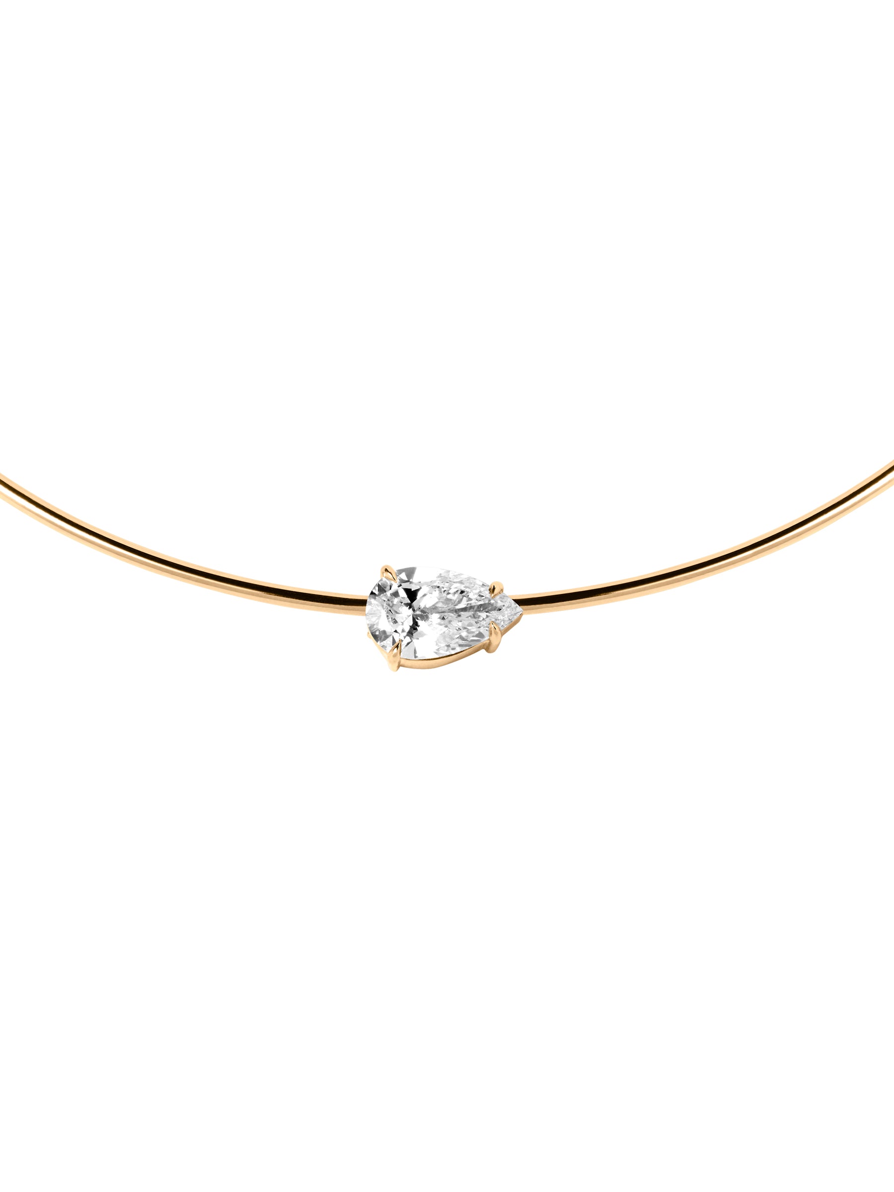 14K ROWE PEAR-CUT CHOKER IN 3 CTS LAB DIAMOND