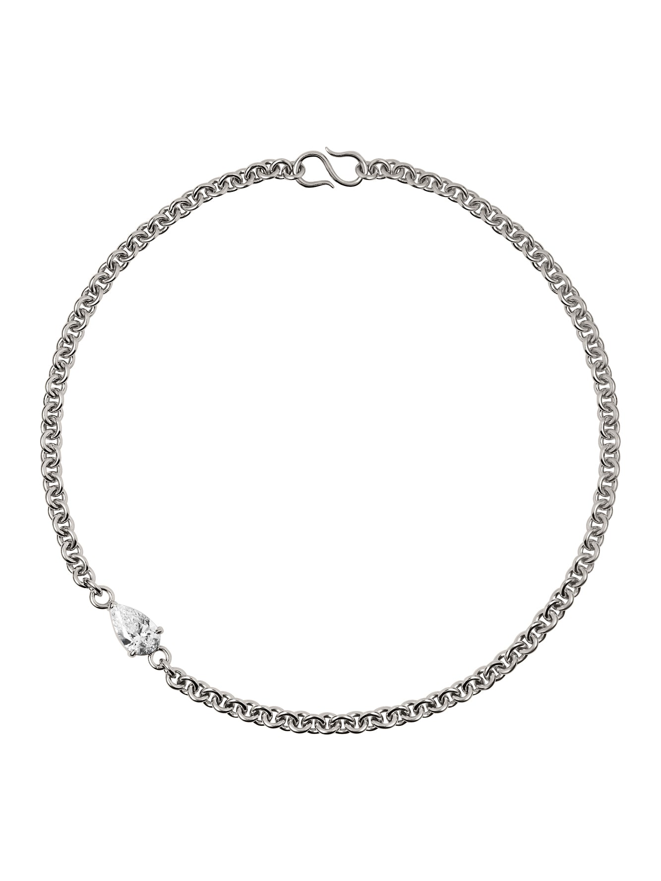 MERRICK PEAR-CUT CHAIN NECKLACE IN LAB DIAMOND