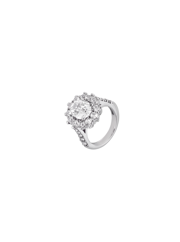 PETITE SPENCER, LAB-GROWN WHITE SAPPHIRE RING, SILVER