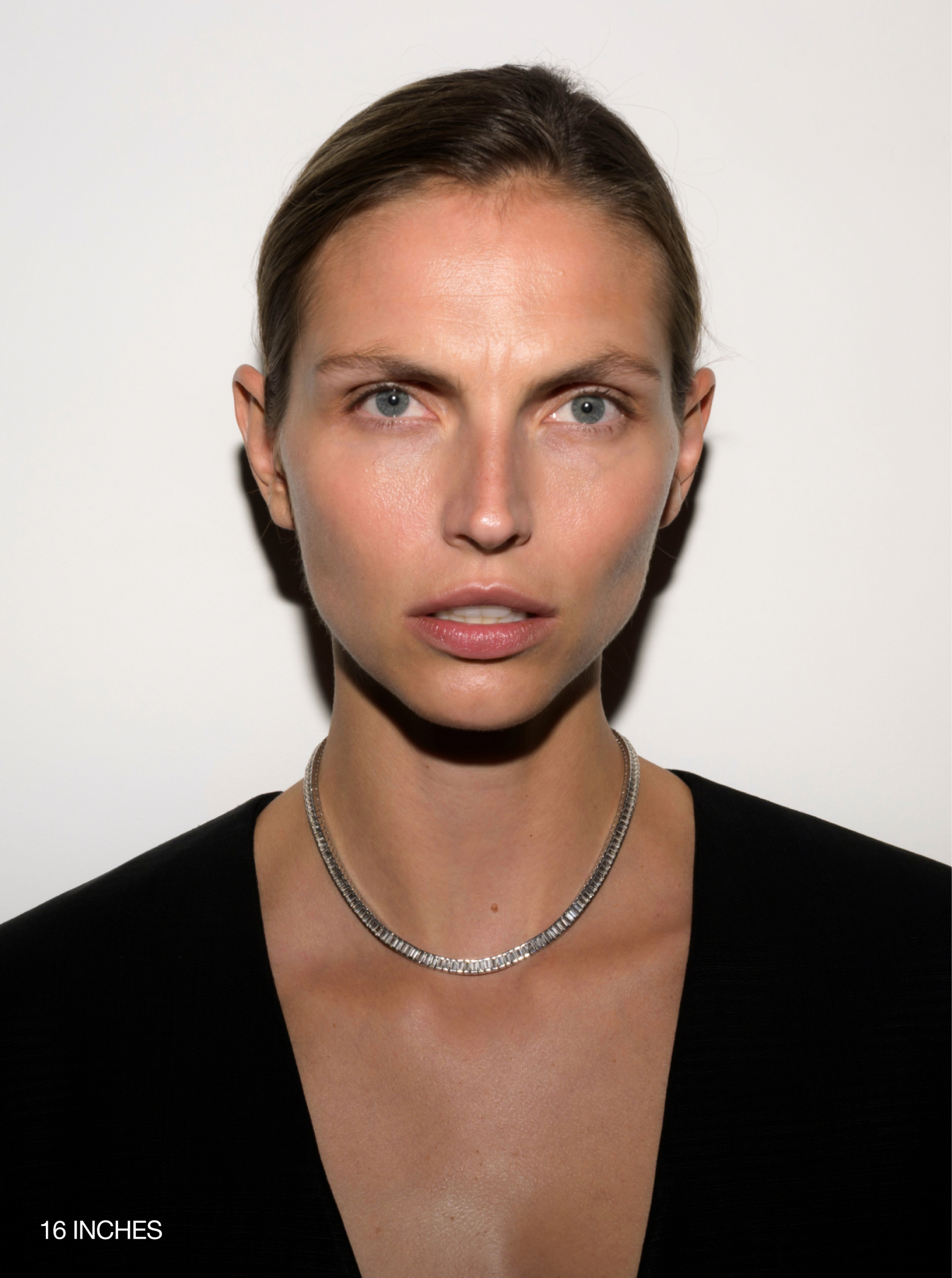 PETITE BESSETTE RIVIÈRE NECKLACE IN LAB WHITE SAPPHIRE
