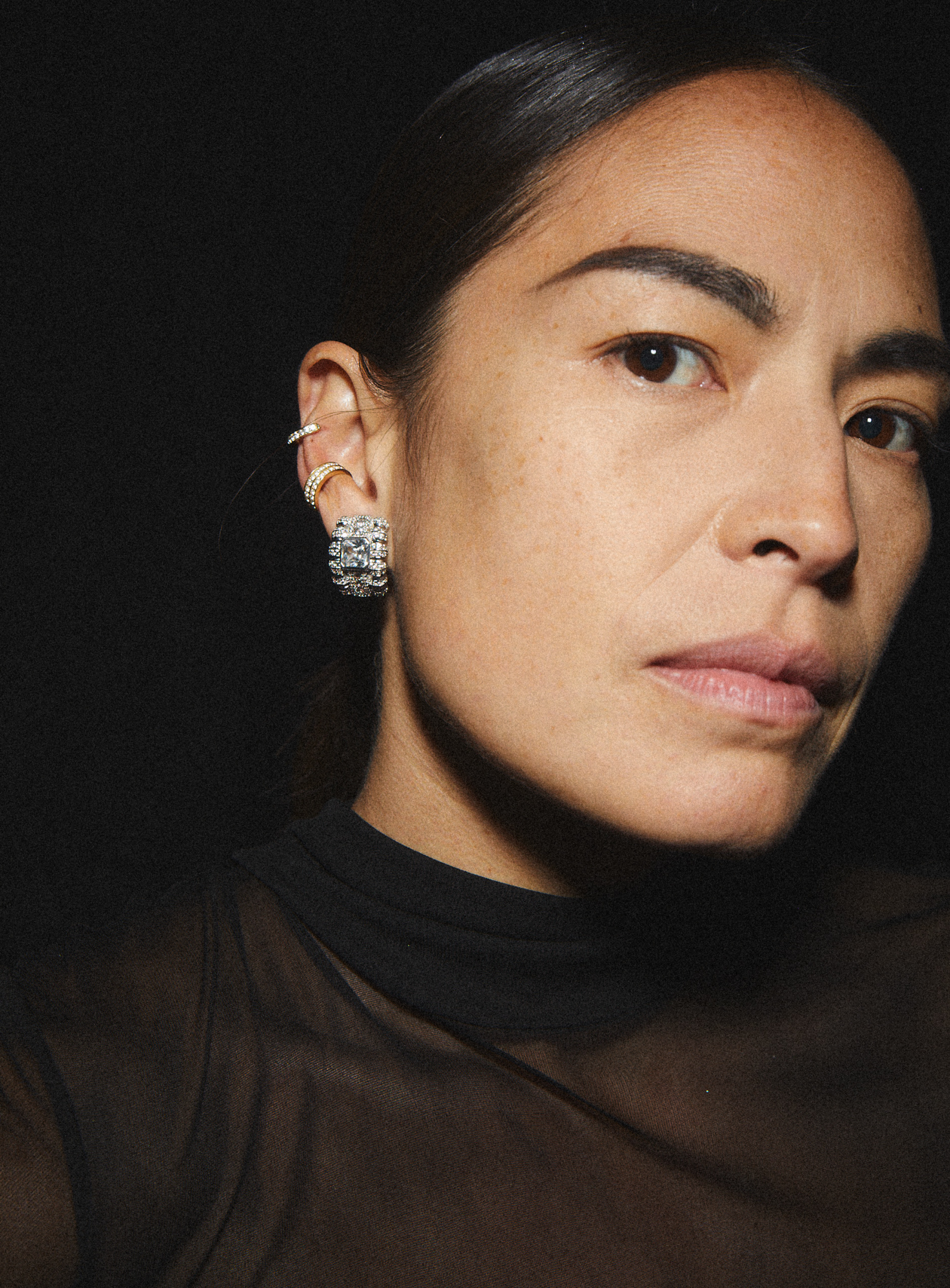 CRAWFORD EARRINGS IN LAB WHITE SAPPHIRE