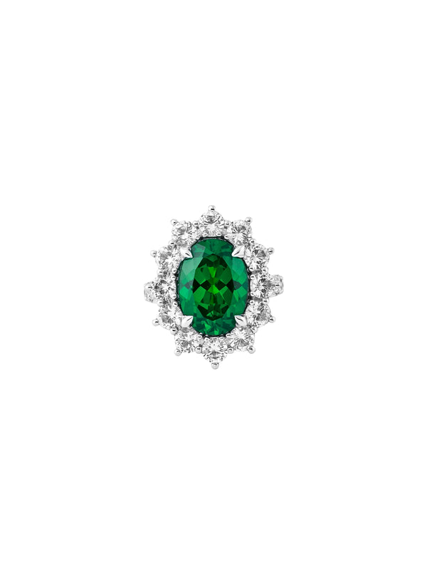 SPENCER, LAB-GROWN EMERALD RING, SILVER