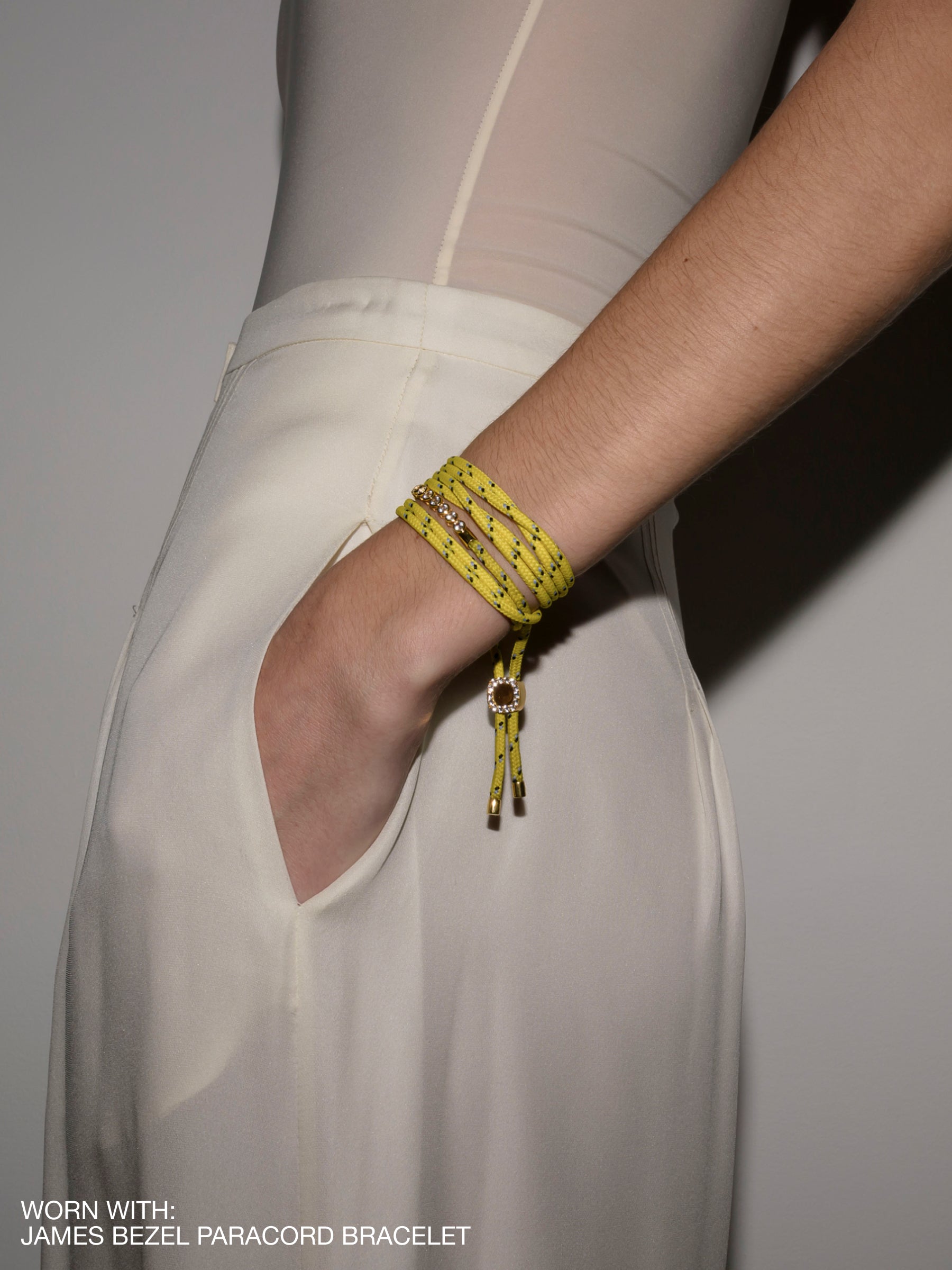 PARACORD JAUNE TIE ANKLET, GOLD