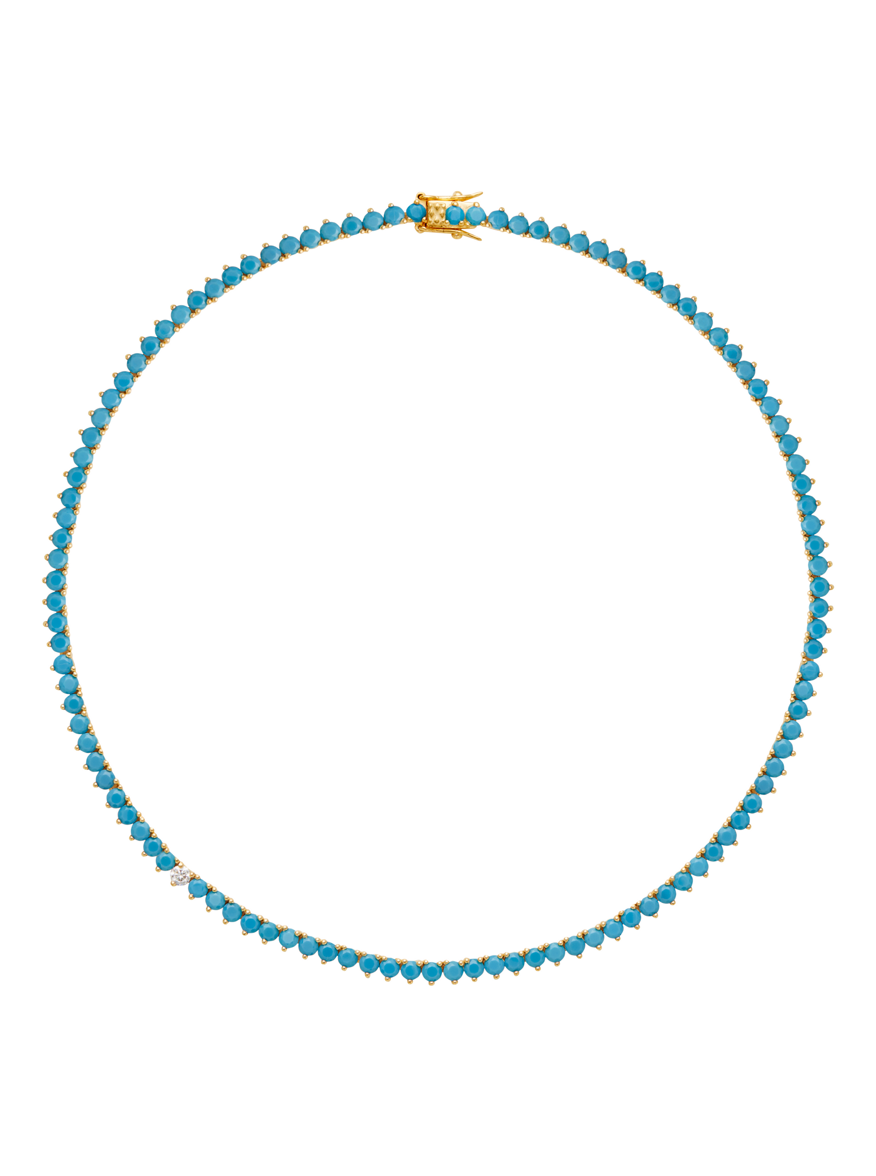 BENNINGTON RIVIÈRE NECKLACE IN NANO TURQUOISE AND LAB DIAMOND
