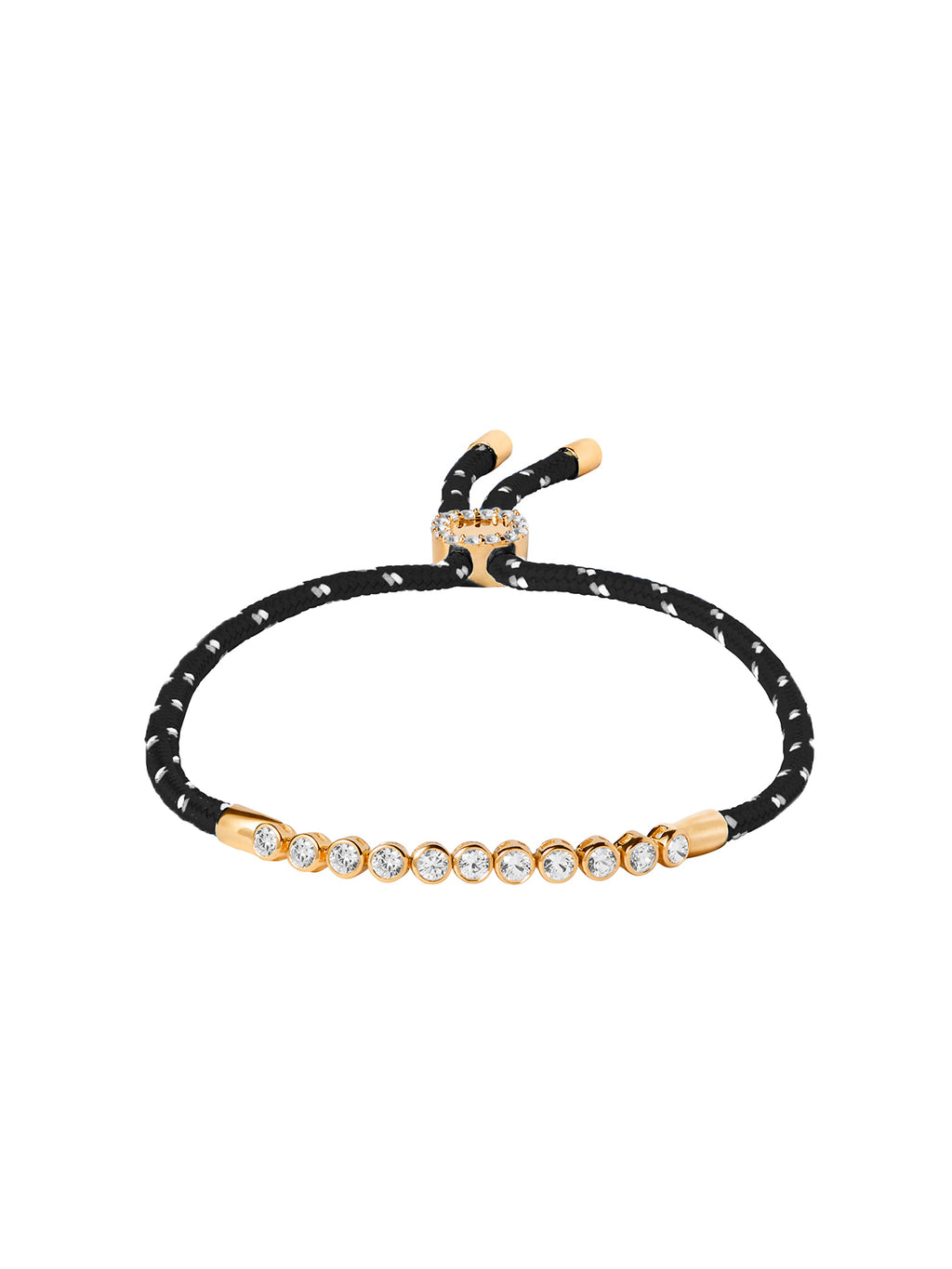 JAMES BEZEL NOIR ET BLANC PARACORD ANKLET IN LAB WHITE SAPPHIRE