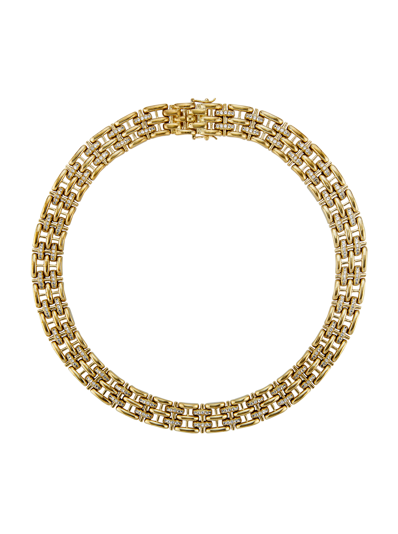 CLARETTE PAVÉ LINK NECKLACE, GOLD