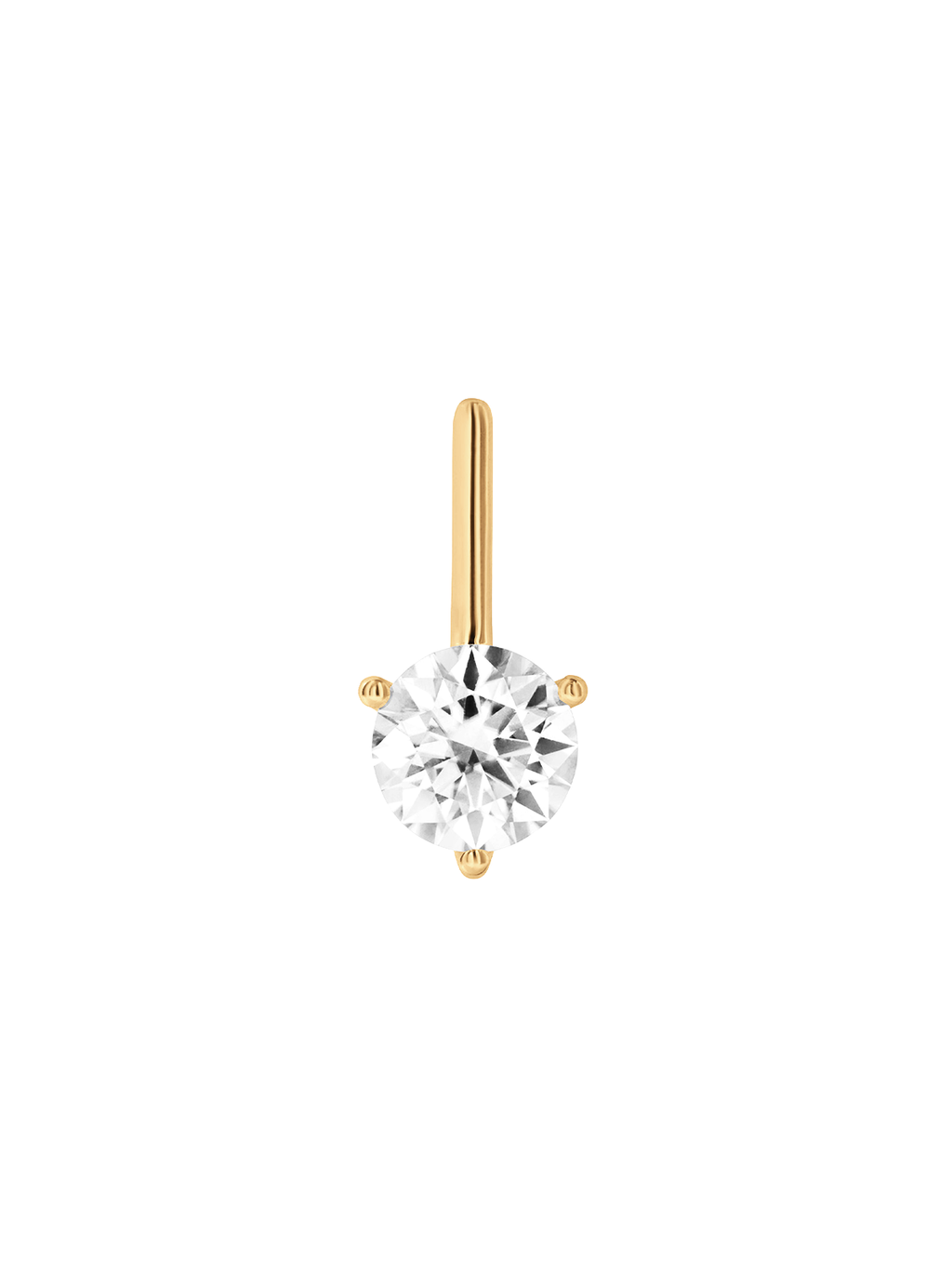 HENDRY ROUND-CUT BAR STUD EARRING IN MOISSANITE, 18K GOLD VERMEIL