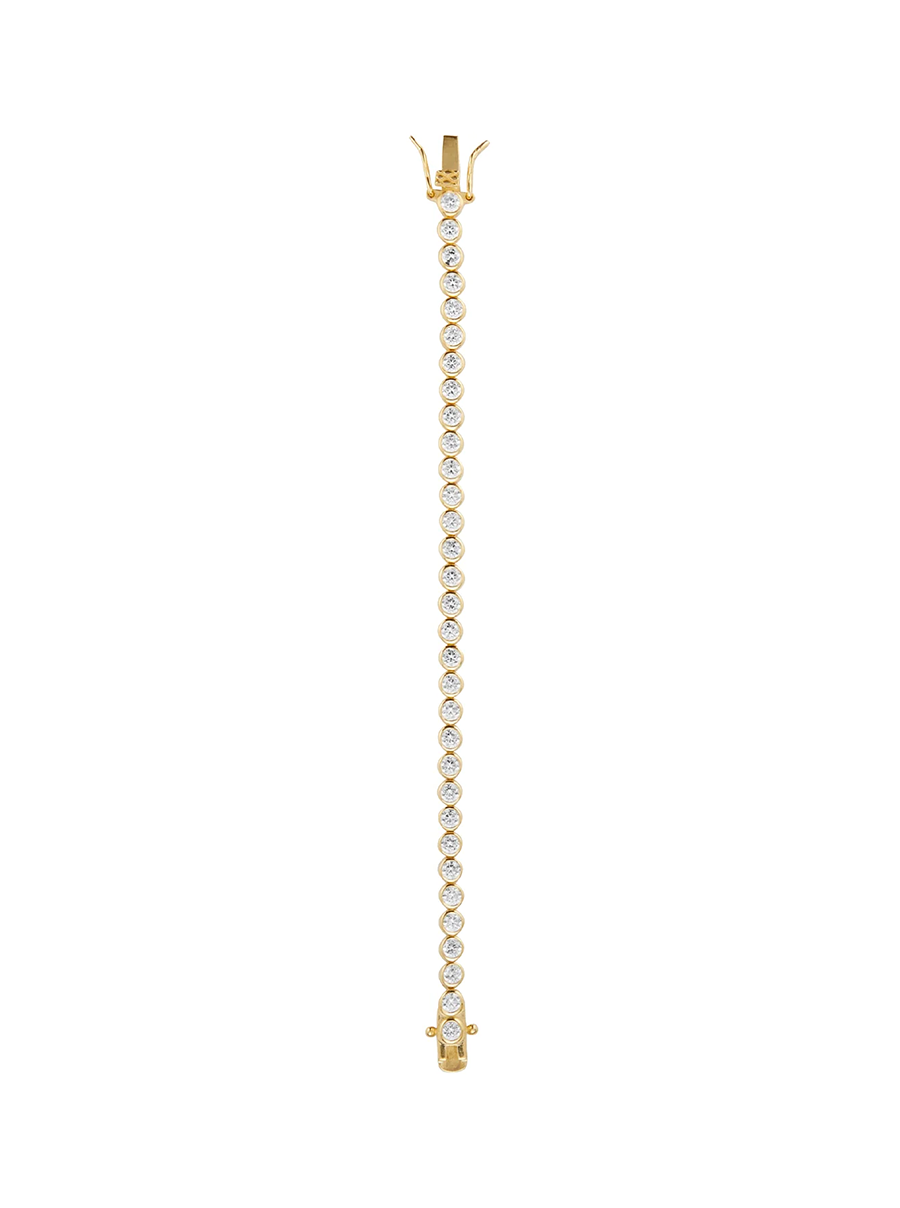 JAMES BEZEL RIVIÈRE BRACELET IN LAB WHITE SAPPHIRE, 18K GOLD