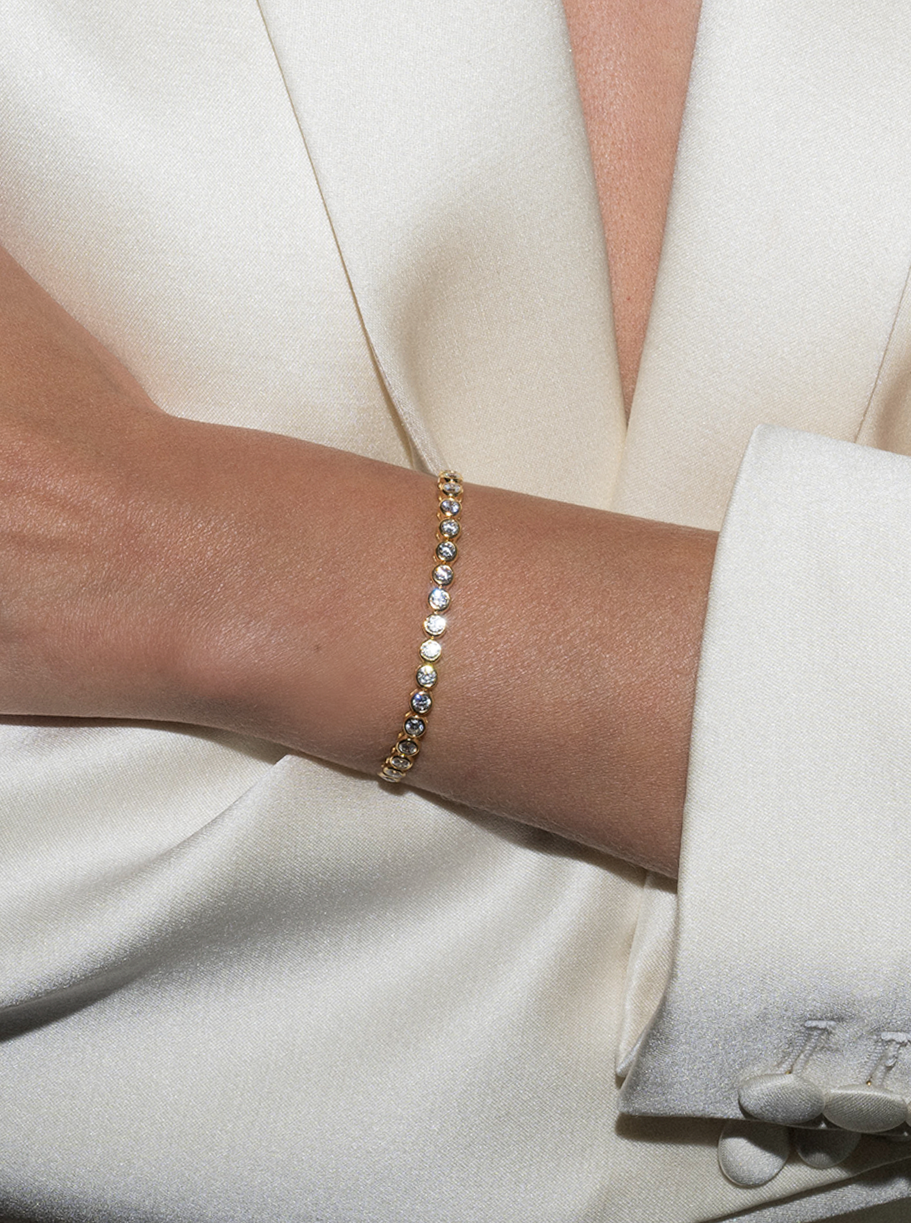 JAMES BEZEL RIVIÈRE BRACELET IN LAB WHITE SAPPHIRE