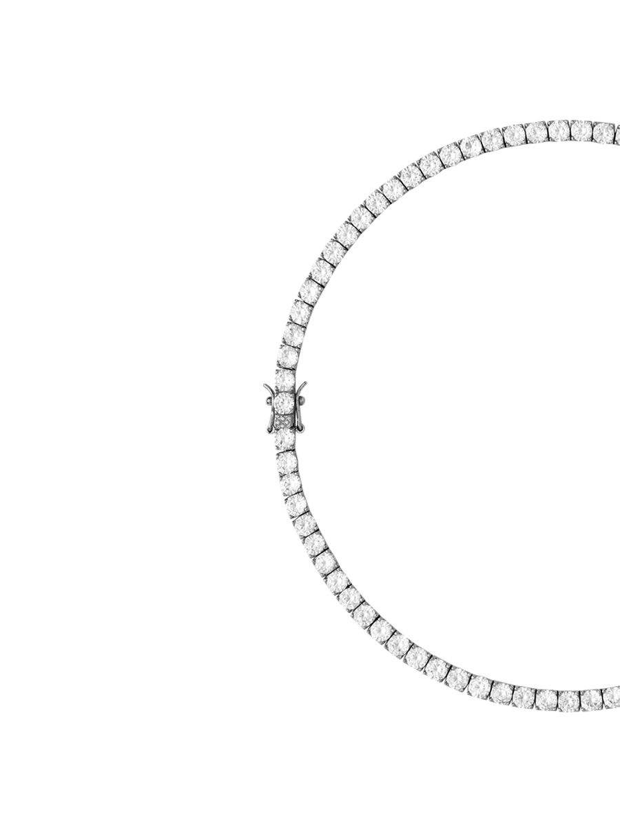 KATE RIVIÈRE NECKLACE IN 4.5MM LAB WHITE SAPPHIRE, STERLING SILVER