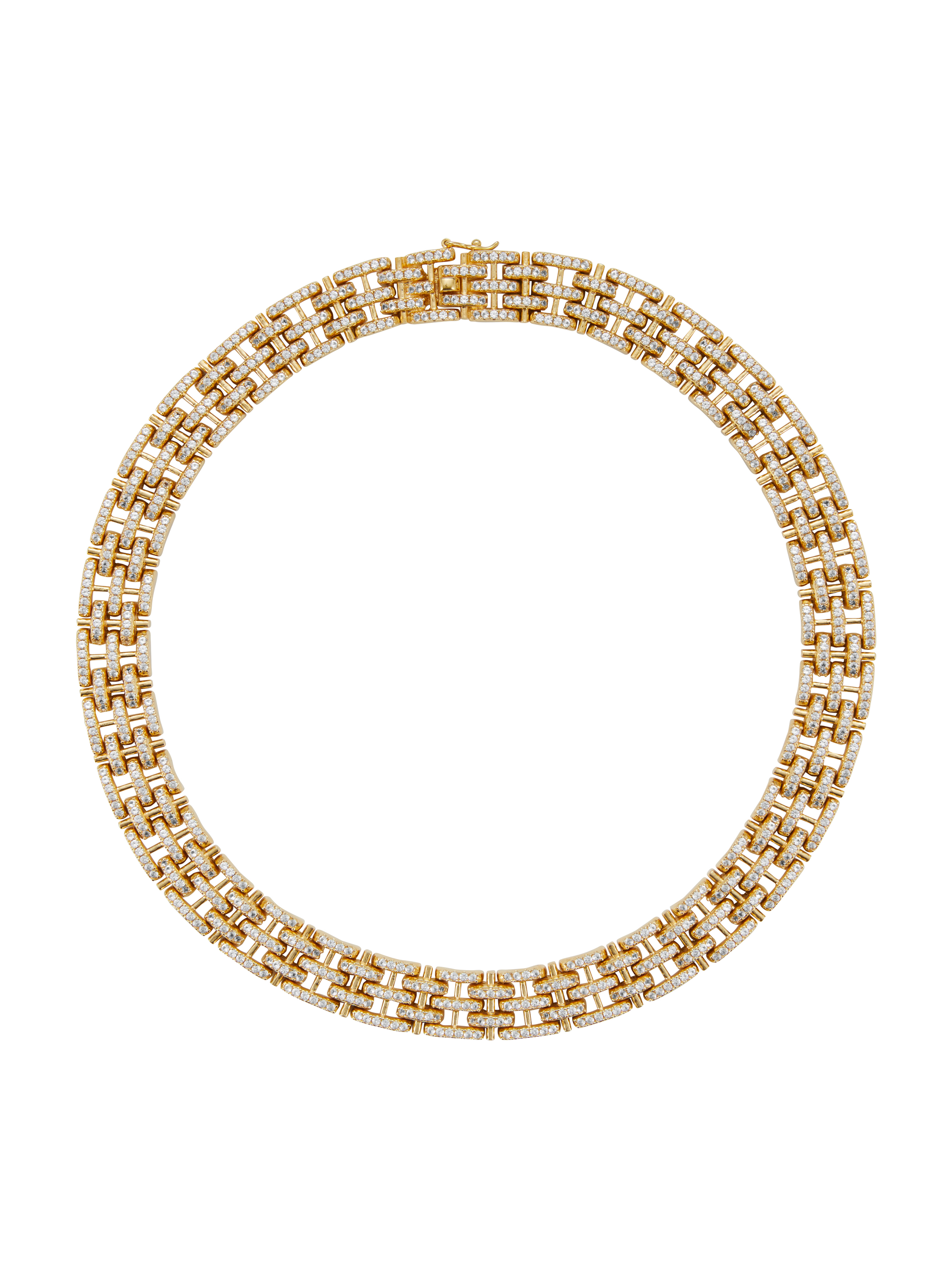 LILETTA PAVÉ LINK NECKLACE IN LAB WHITE SAPPHIRE